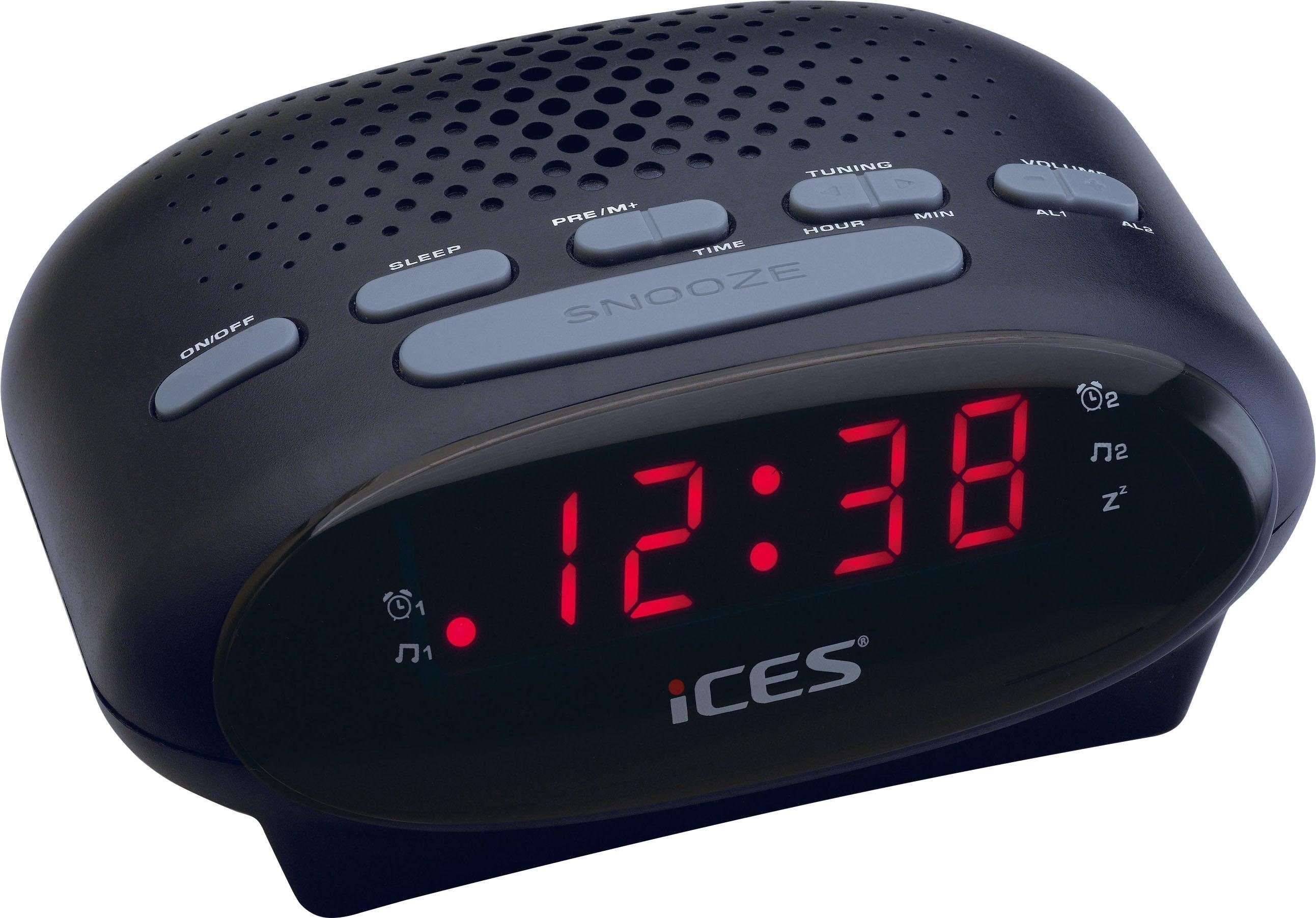 Lenco Радиочасы ICR-210 FM-Uhrenradio mit 2 Weckzeiten und Schlummerfunktion