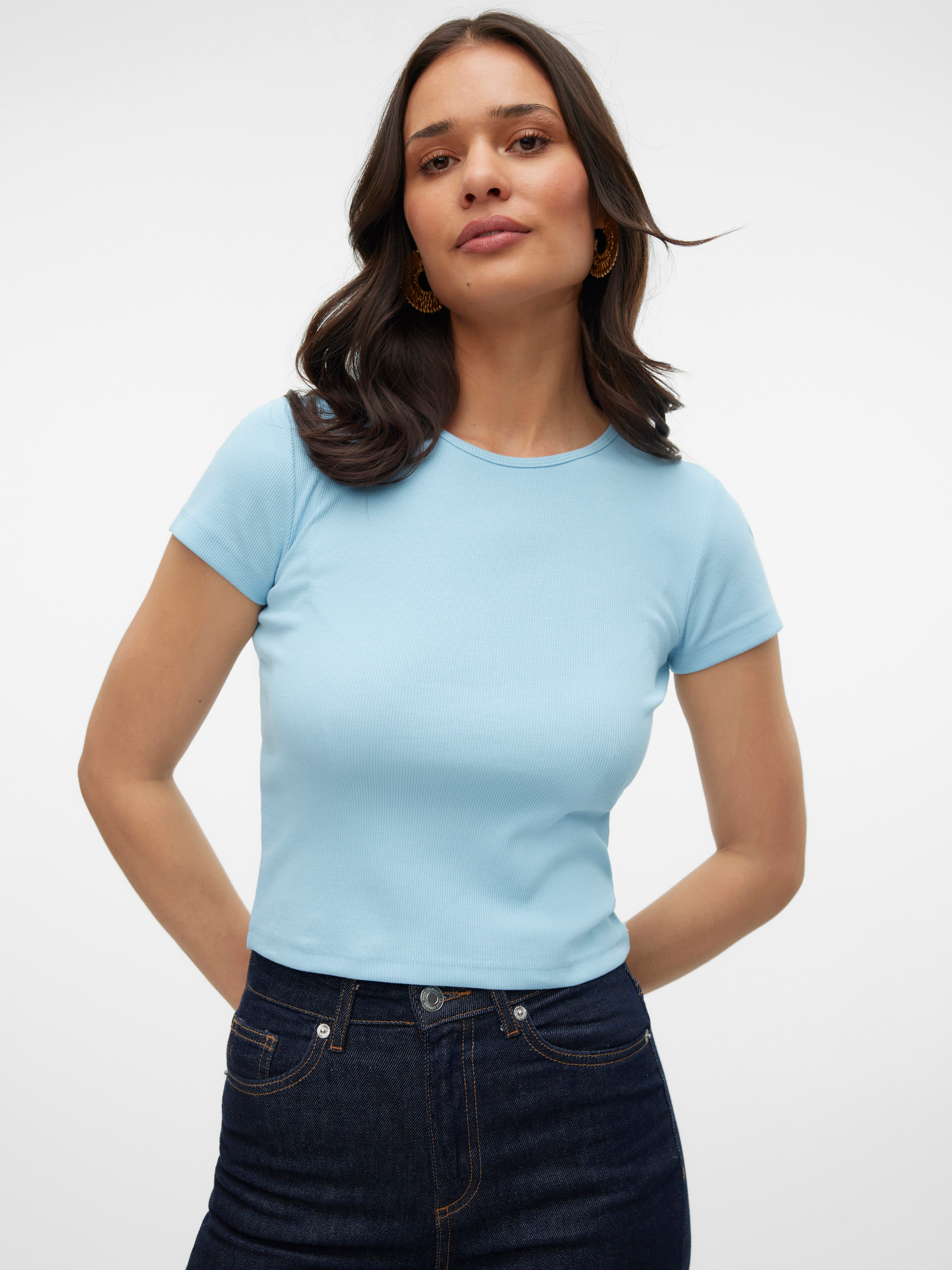 Vero Moda Kurzarmshirt VMCHLOE SS SHORT TOP JRS NOOS Baumwollmischung günstig online kaufen