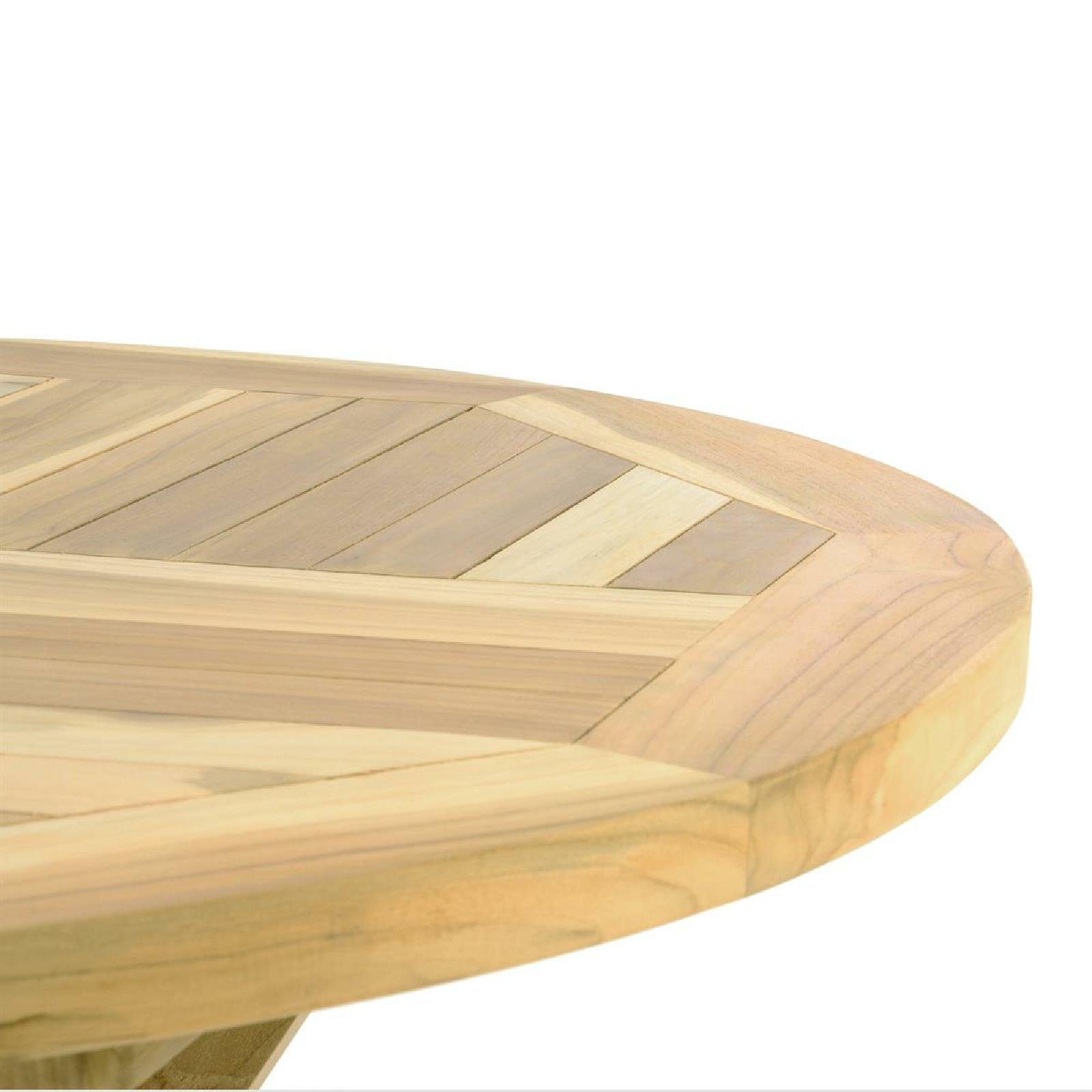 VCM Gartentisch Balkontisch Teak H. 75 x B. 80 x T. 80 cm, Klapptisch, hochwertig Teak Holz