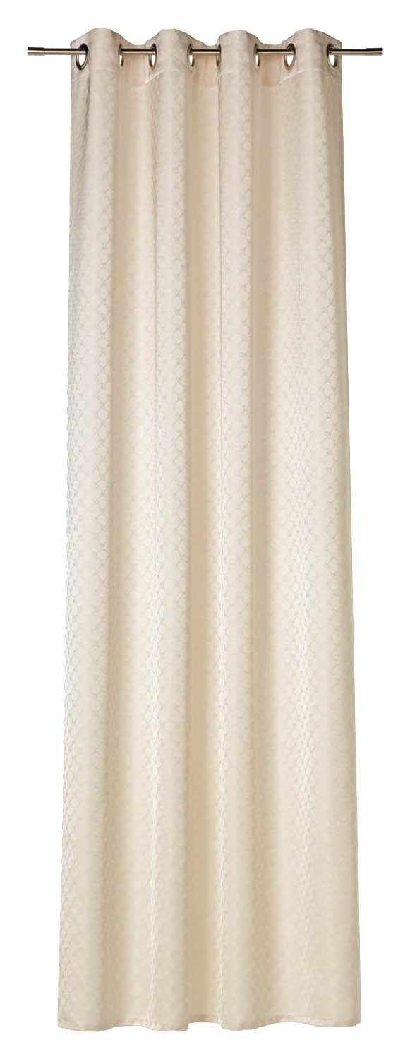 Vorhang J! ALLOVER, Beige, Polyester, 140 x 250 cm, JOOP!, Ösen (1 St), halbtransparent, Kornblumenmuster