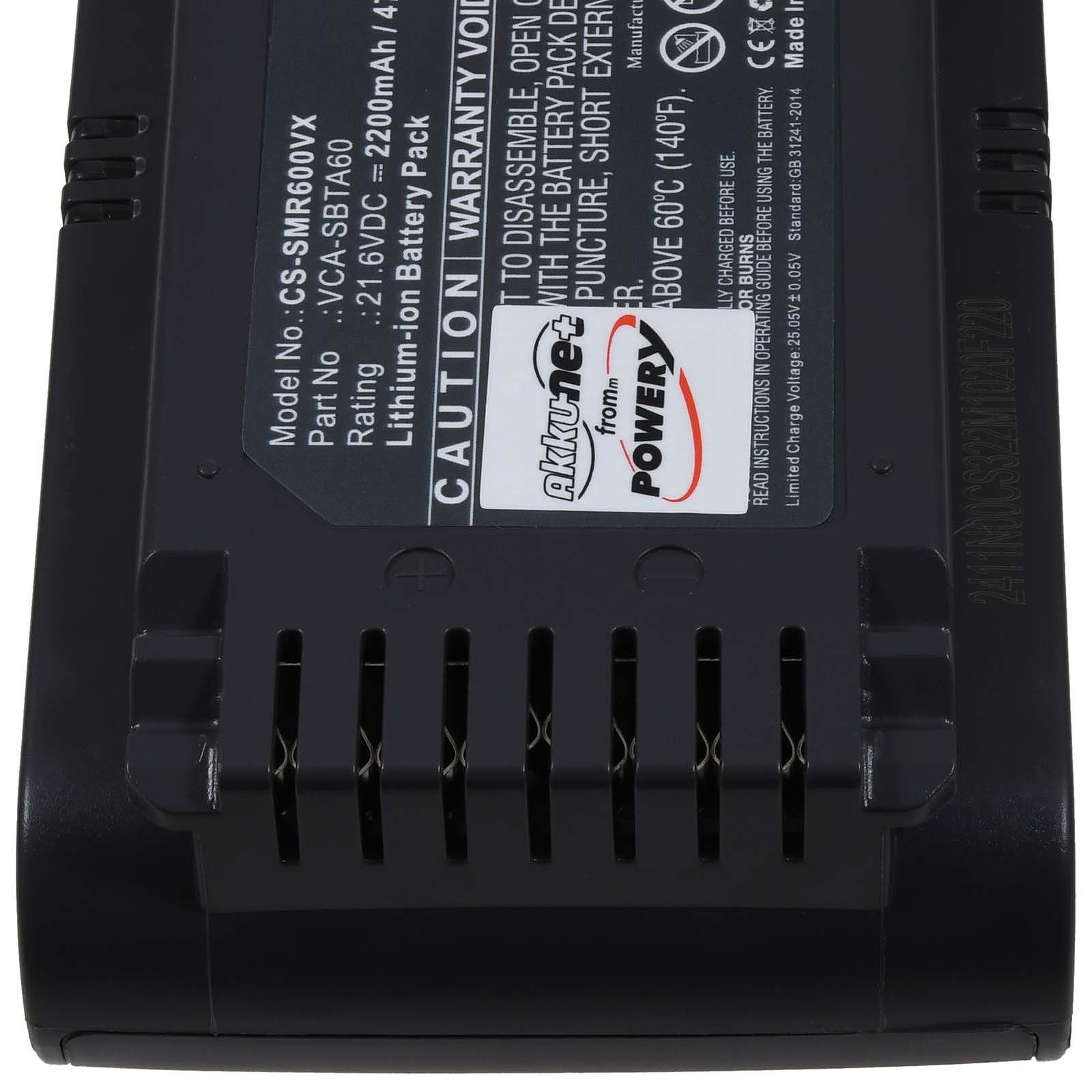 Powery Akku für Samsung Typ VCA-SBTA60 Staubsauger-Akku 2200 mAh (21.6 V)