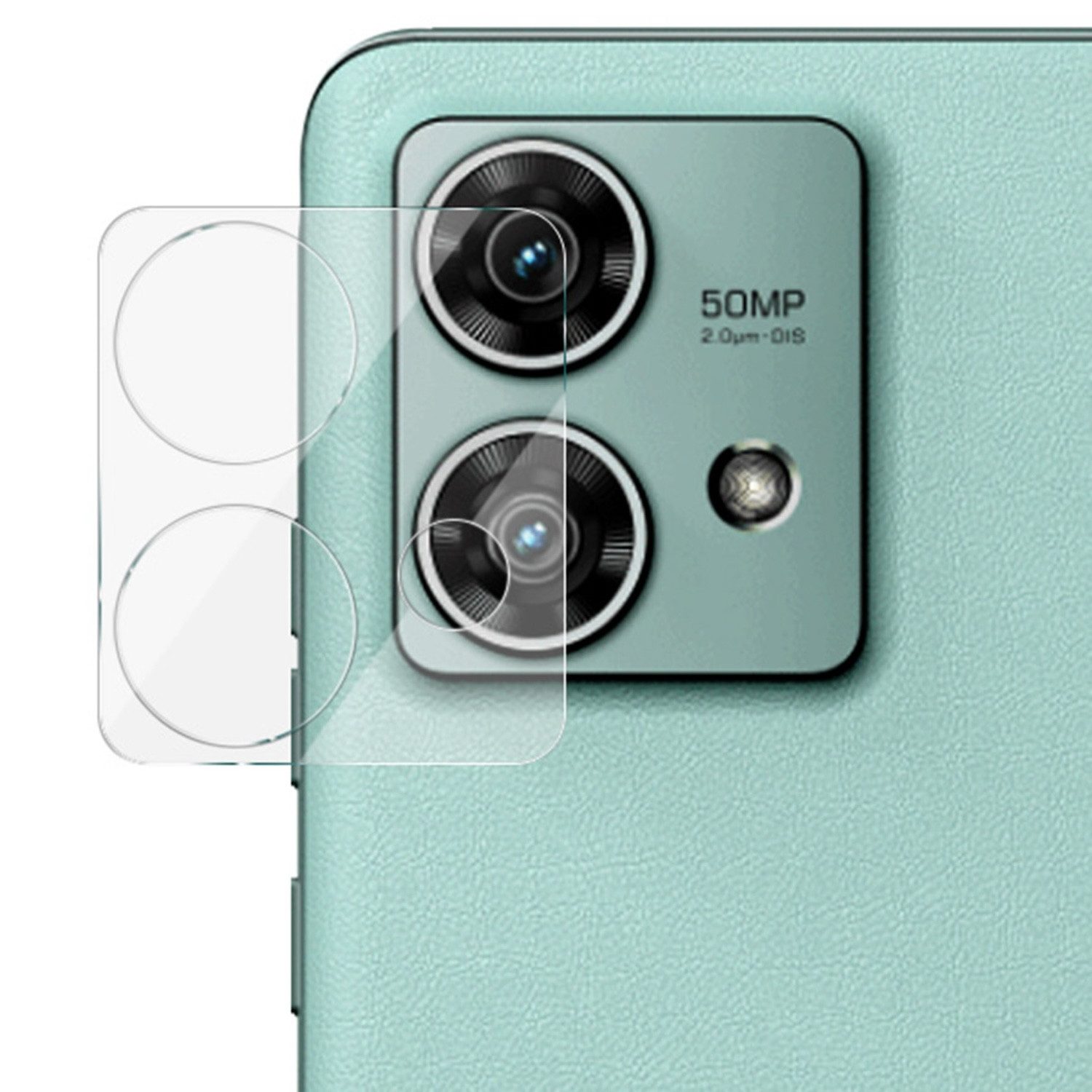 Wigento Handyhülle Für Motorola Edge 40 Neo Schutz Glas für Back Kamera Komplettschutz
