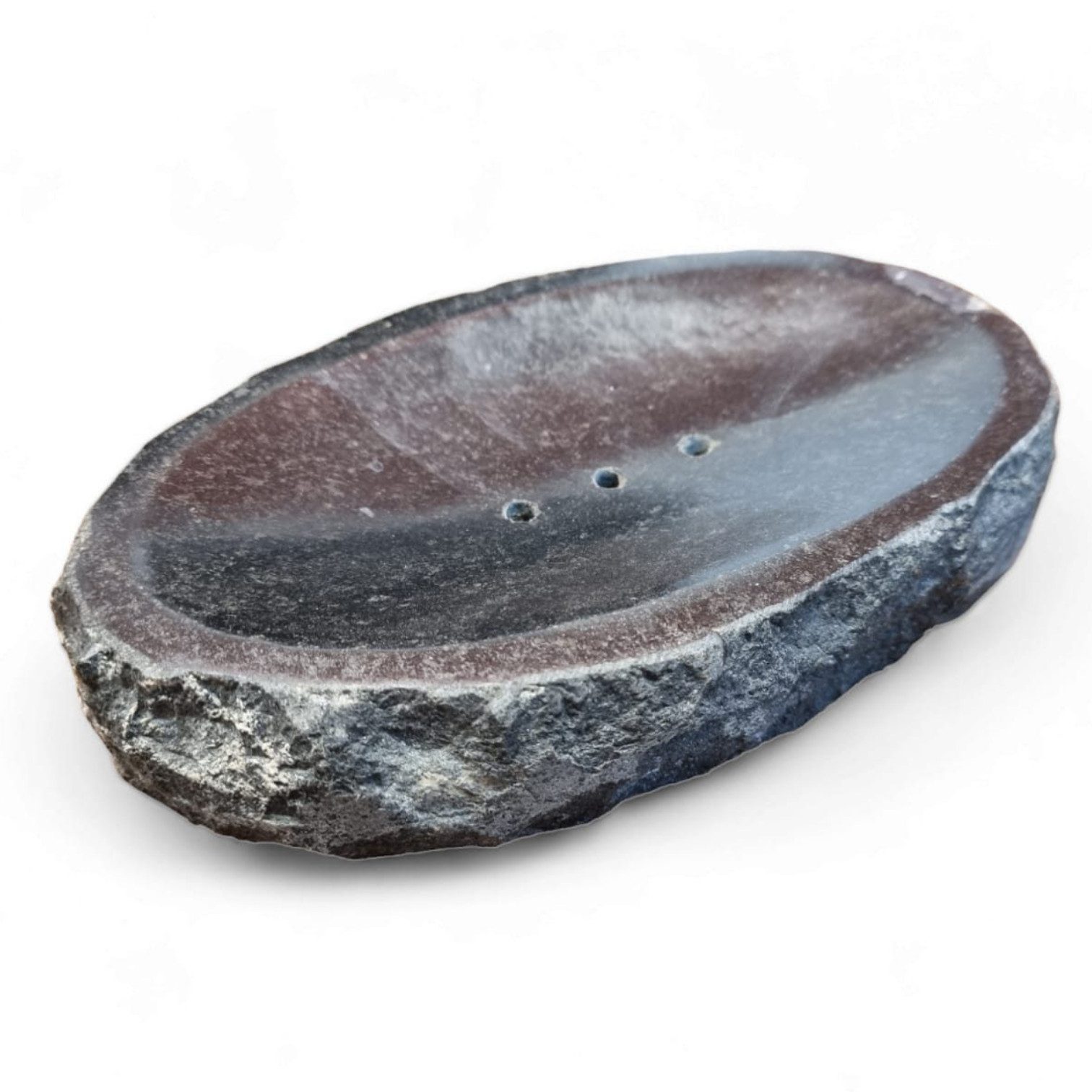 Kinaree Seifenspender Badset Andesit Marmor Naturstein schwarz Indonesien, (4 Teiliges Set, bestehend aus Tablett, Seifenspender, Seifenschale und Becher), leic – Bild 5 von 5