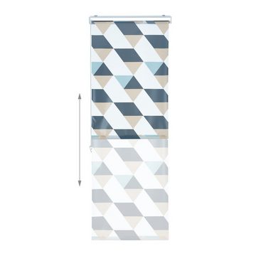 relaxdays Duschrollo Duschrollo mit geometrischem Design Breite 60 cm, 60x240cm