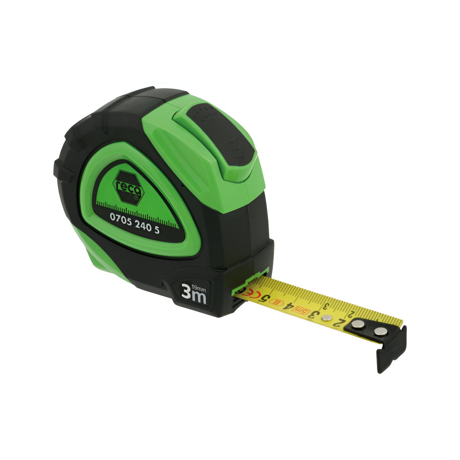 RECA NORM GmbH Maßband Rollbandmaß Bandmaß Maßband 3 m x 16 mm Gürtelclip vertikale Rückseite