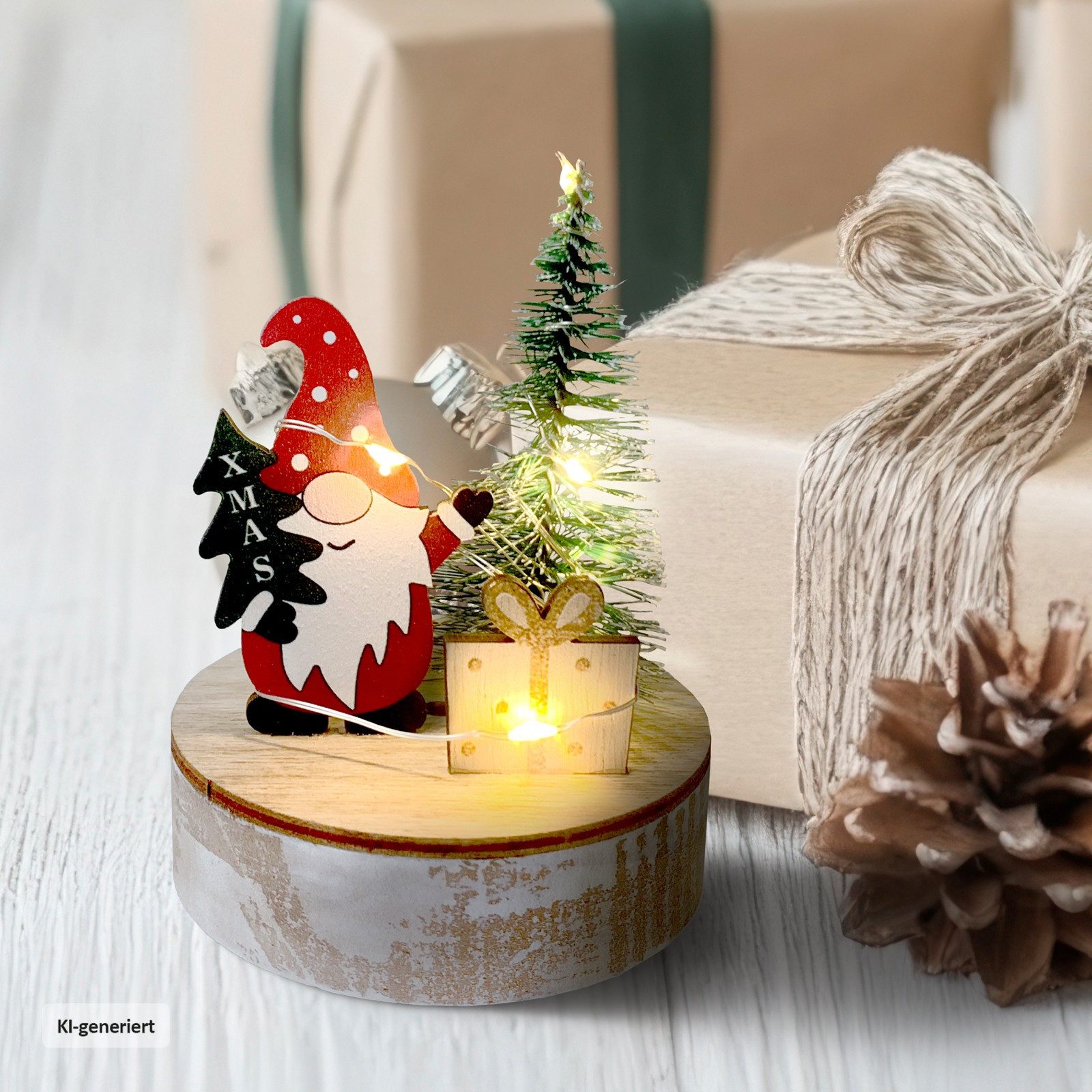 HTI-Living Weihnachtsfigur Beleuchtete Weihnachtsdeko (Stück, 1 St., 1 Leuchtdeko, ohne Batterien), Leuchtdeko batteriebetrieben