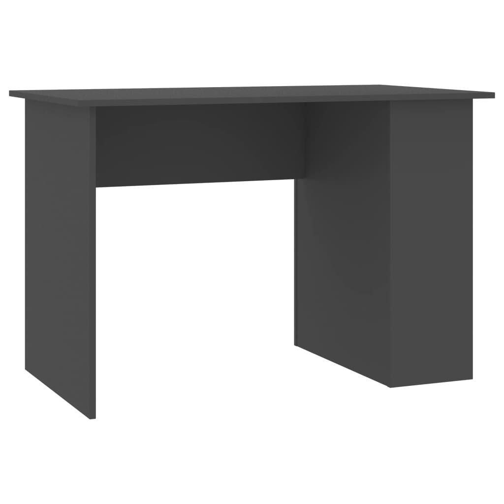 furnicato Schreibtisch Grau 110x60x73 cm Holzwerkstoff (1-St), Robuster Computertisch mit 2 Ablagen für das Büro oder Studentenheim