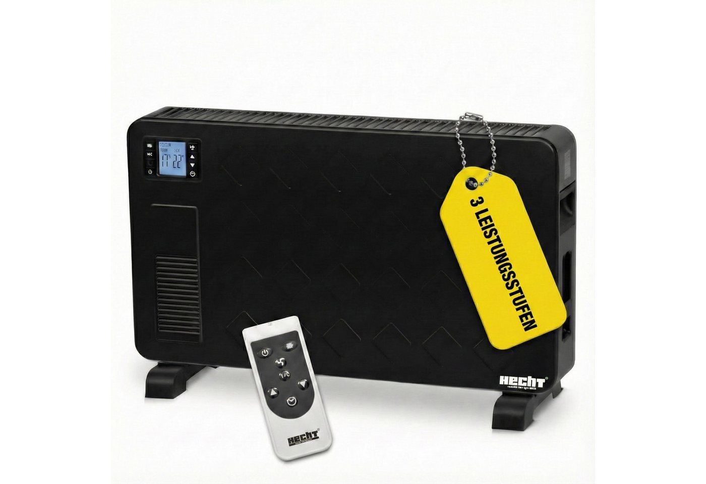 Hecht Konvektor Elektro Heizung Heizlüfter Elektroheizer 3623, 2300 W, Thermostat, Timer, Stromsparend