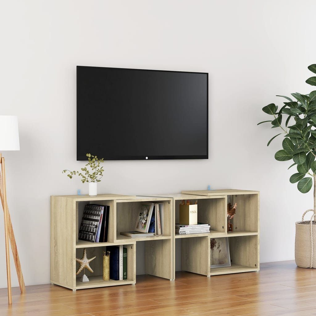 furnicato TV-Schrank Sonoma-Eiche 104x30x52cm Holzwerkstoff
