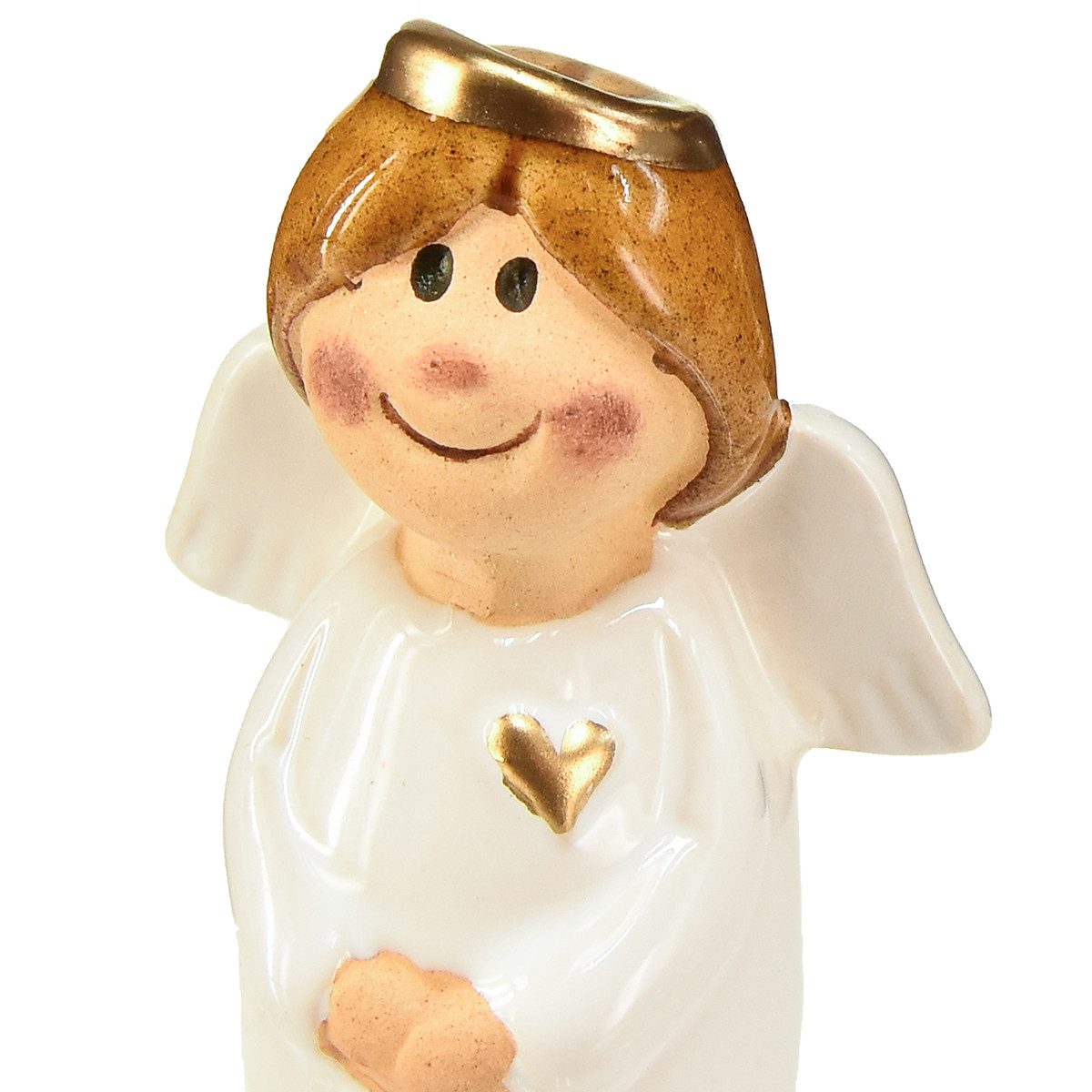 Florists Products Weihnachtsmann Keramik-Engel 7 cm Weiß mit Goldakzenten – Deko &, 6 Stück