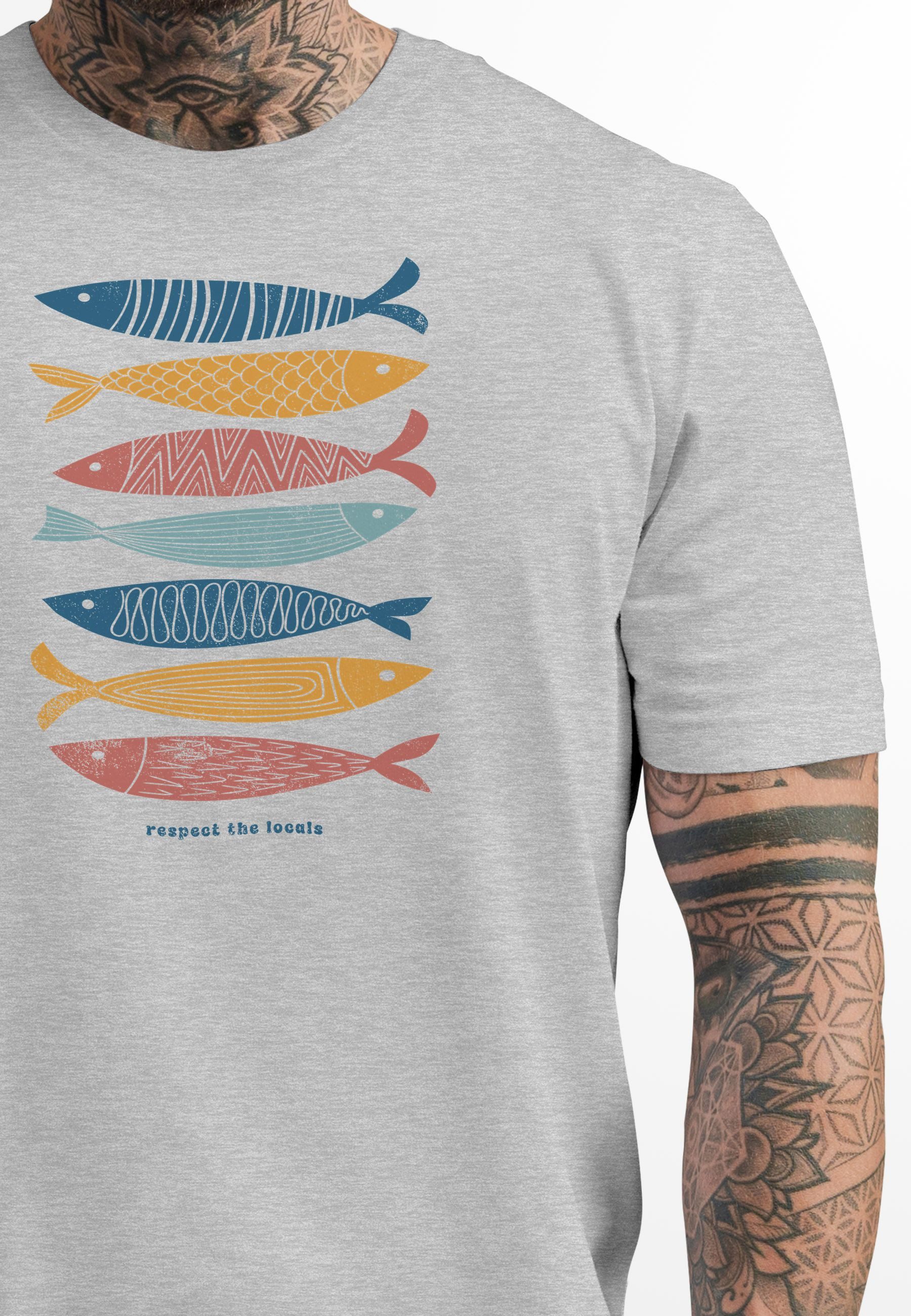 Neverless Print-Shirt Herren T-Shirt Motiv Maritim Meer Fische Sommer Urlau günstig online kaufen