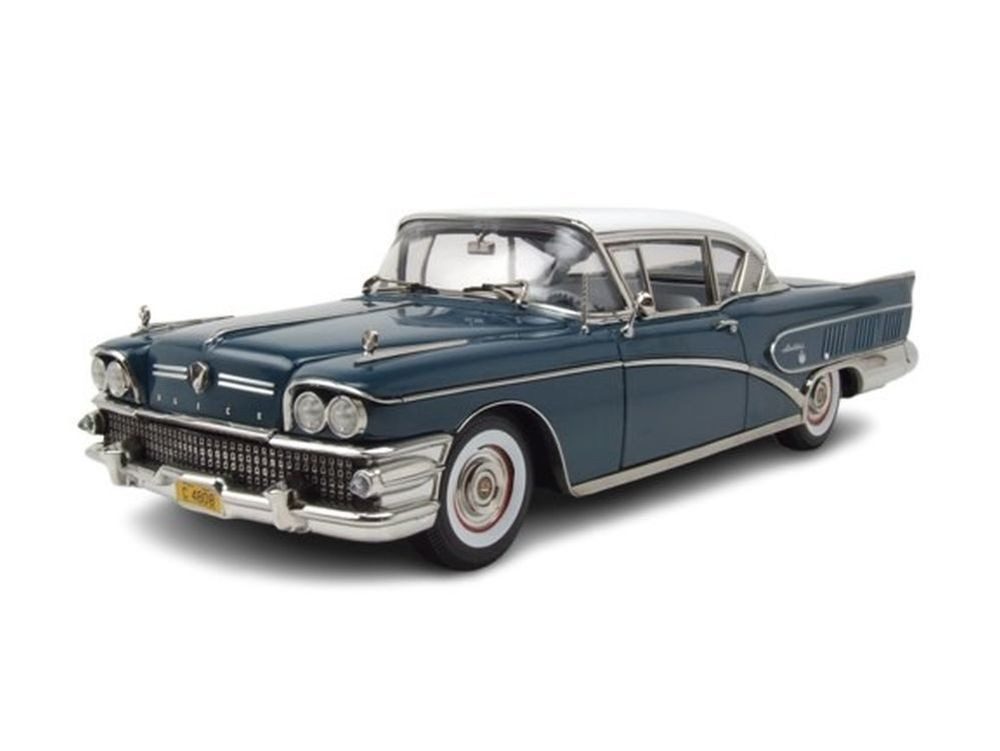 Sun Star Modellauto Buick Limited Riviera Coupe 1958 dunkelblau weiß, Maßstab 1:18