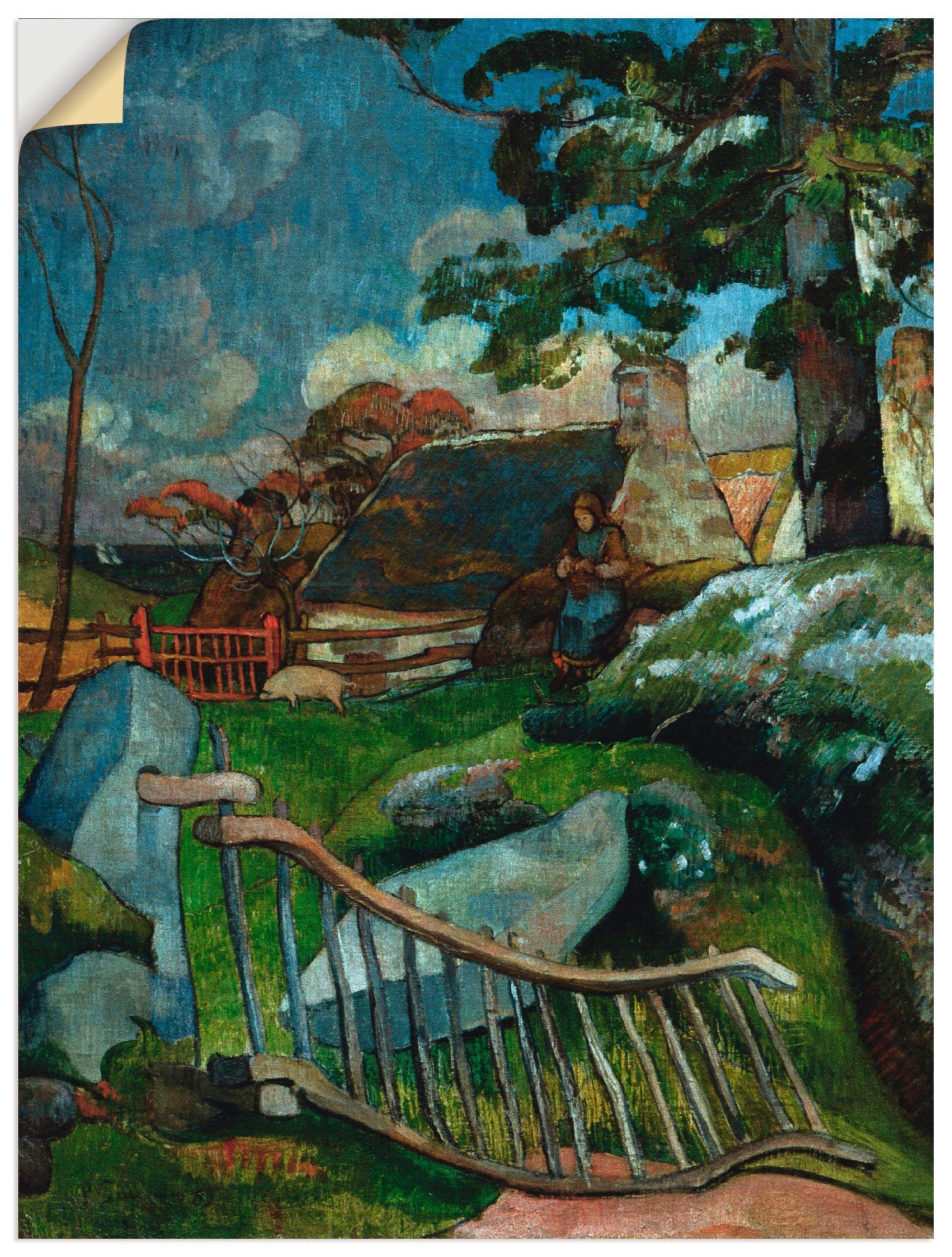 Artland Wandbild Das Gatter 1889, Garten (1 St), als Leinwandbild, Wandaufkleber oder Poster in versch. Größen