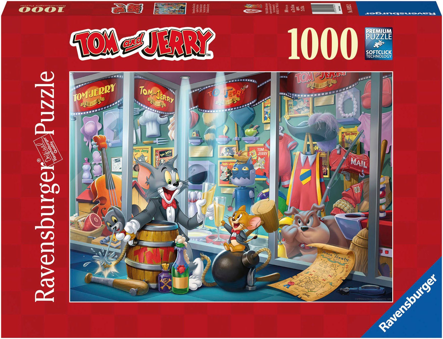 Ravensburger Puzzle Ruhmeshalle von Tom & Jerry, 1000 Puzzleteile, Made in Germany, FSC® - schützt Wald - weltweit