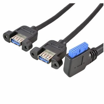 Bolwins J04 USB 3.0 Verlängerungskabel intern 19p Pfostenbuchse 19p 2x USB 3.0 Computer-Kabel