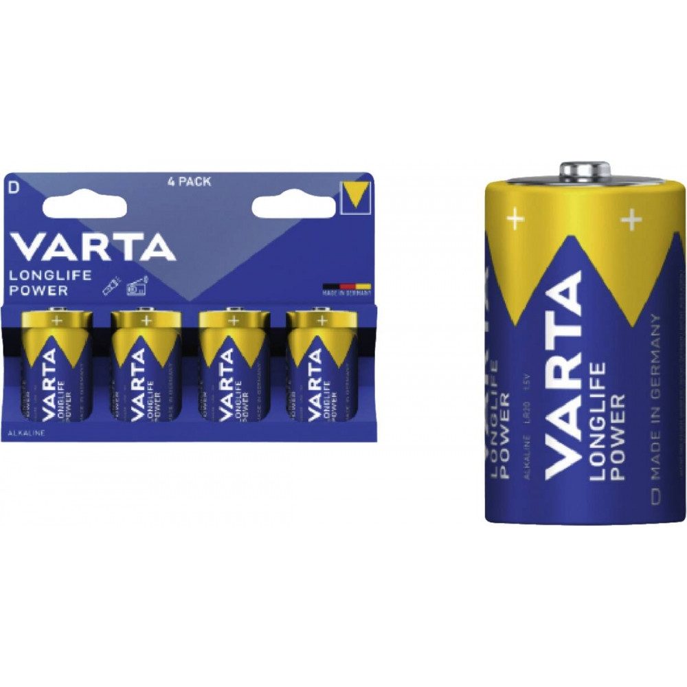 VARTA Varta 4920 LONGLIFE Power Mono D Batterien Blisterpack Akku Varta 4920 LONGLIFE Power Mono D Blister 4, Hohe Leistung für langlebige Nutzung