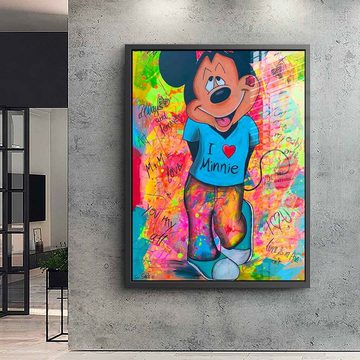 DOTCOMCANVAS® Acrylglasbild Mickey Loves Minni - Acrylglas, Acrylglasbild Micky Maus Mickey Mickey Loves Minni Pop Art comic