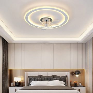 JDONG Deckenventilator mit Beleuchtung und Timer 54W Leise Deckenleuchte Ventilator Dimmbar, Einstellbare Windgeschwindigkeit für Wohnzimmer Esszimmer Schlafzimmer