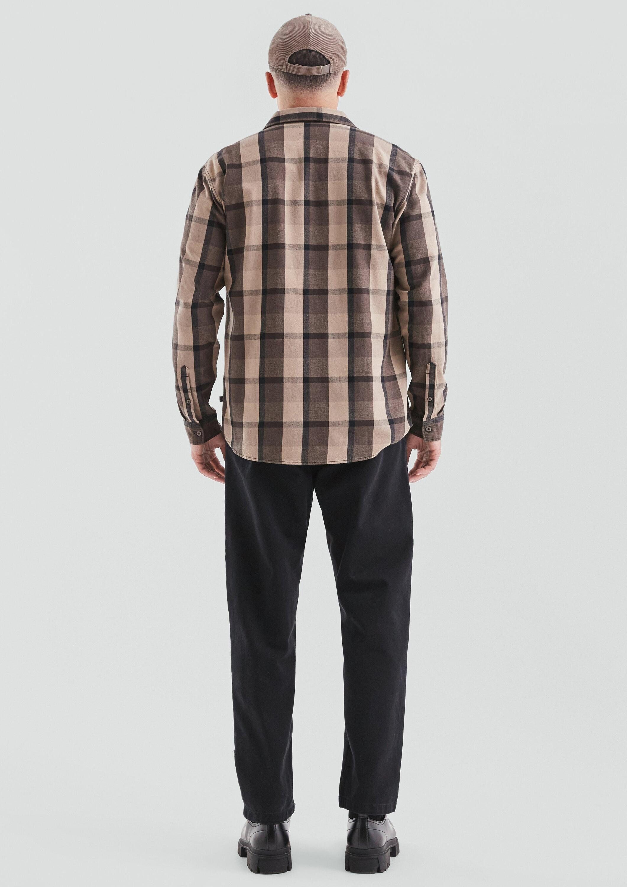 QS Langarmhemd Hemd Regular Fit: Kariertes Flanellhemd