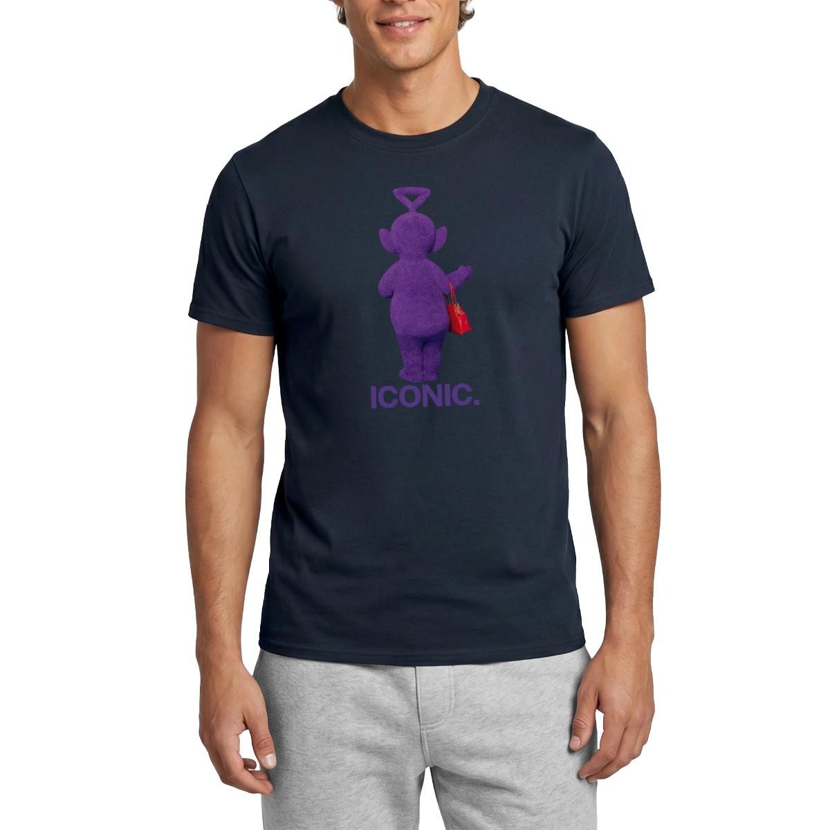 Spreadshirt T-Shirt Teletubbies Iconic-Design Tinky Winky & Handtasche Männer T-Shirt (1-tlg)