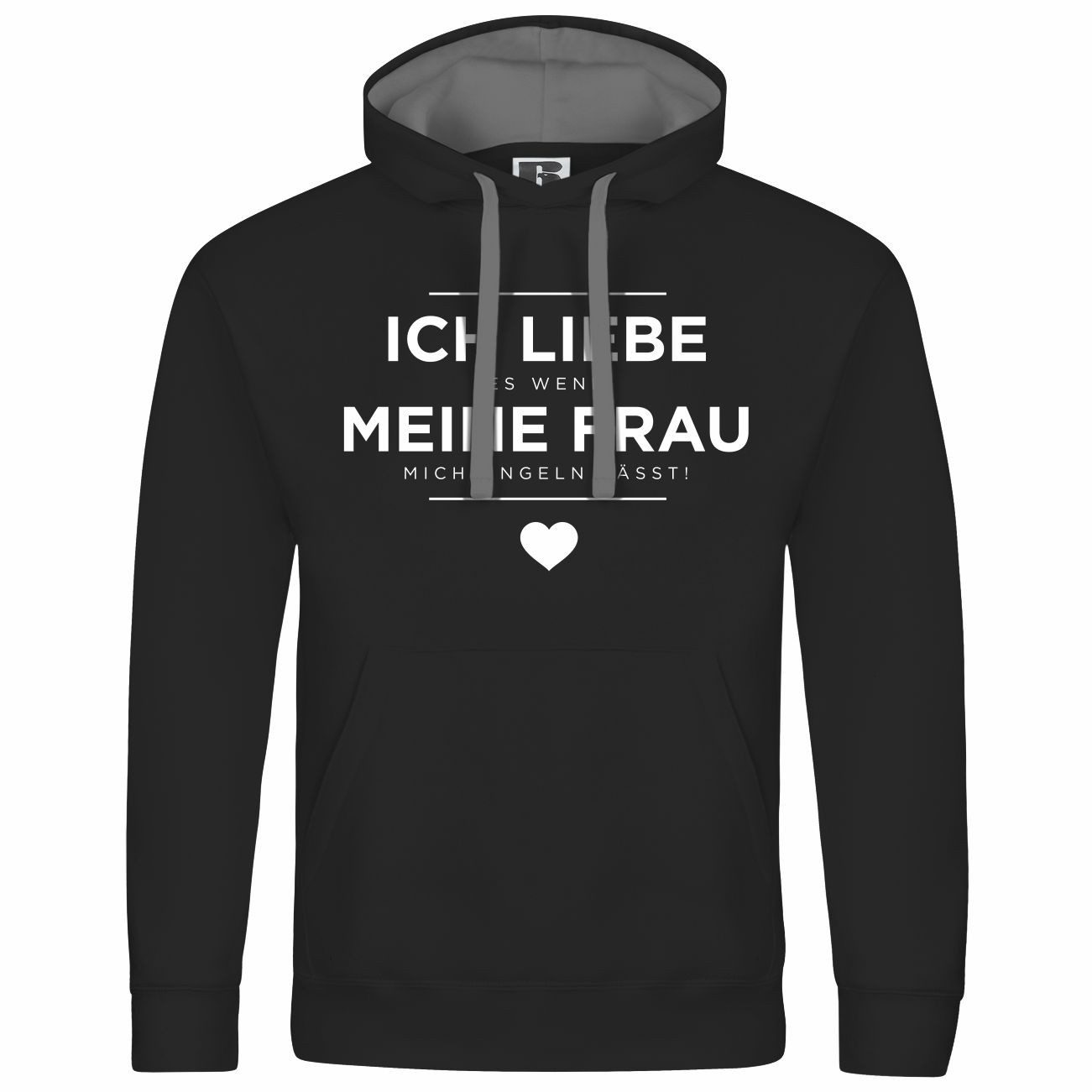 deinshirt Kapuzenpullover Herren Kapuzenpullover Ich liebe es wenn meine Frau mich angeln lässt Mit Print Motiv, Grafik