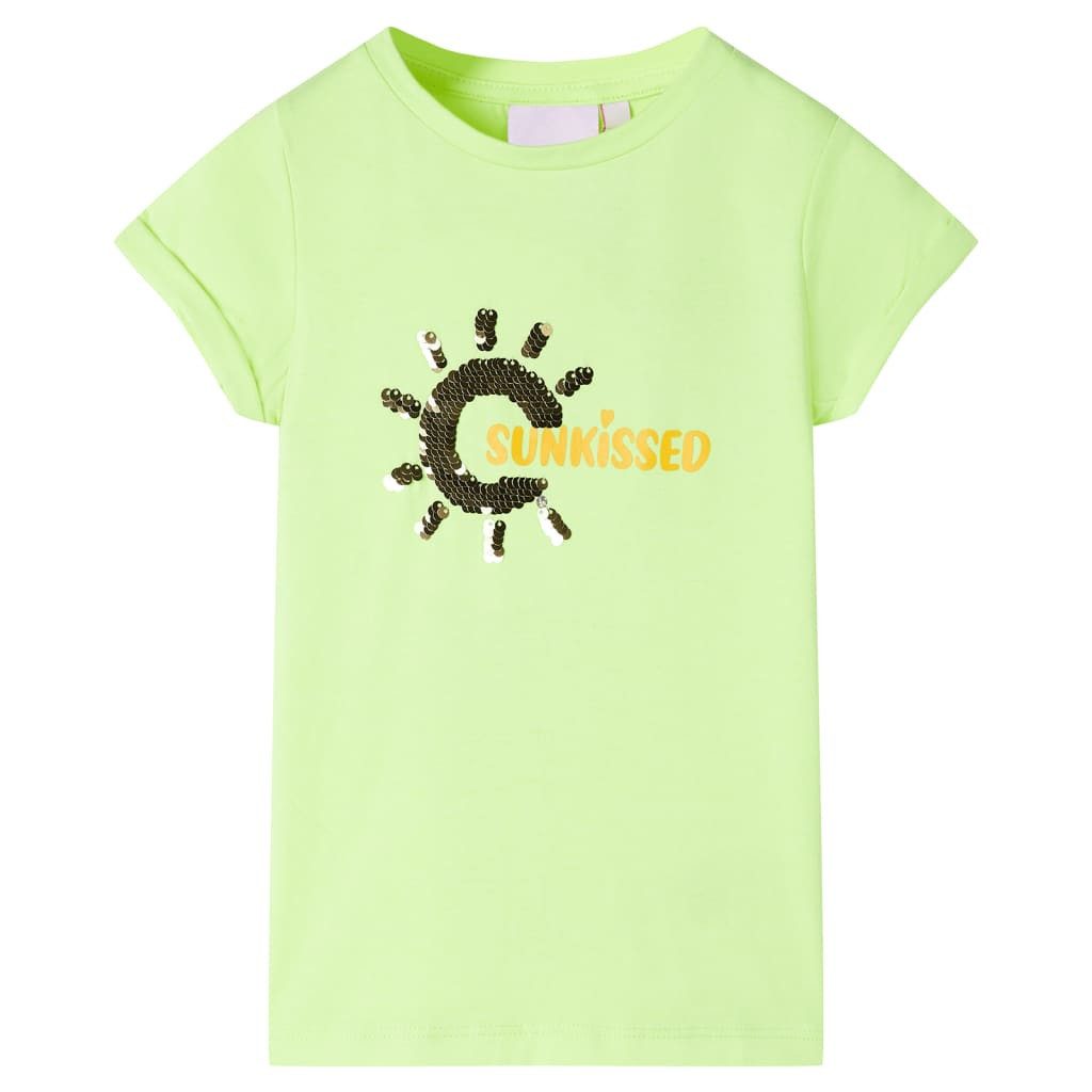 T-Shirt Kinder-T-Shirt Neongelb 116