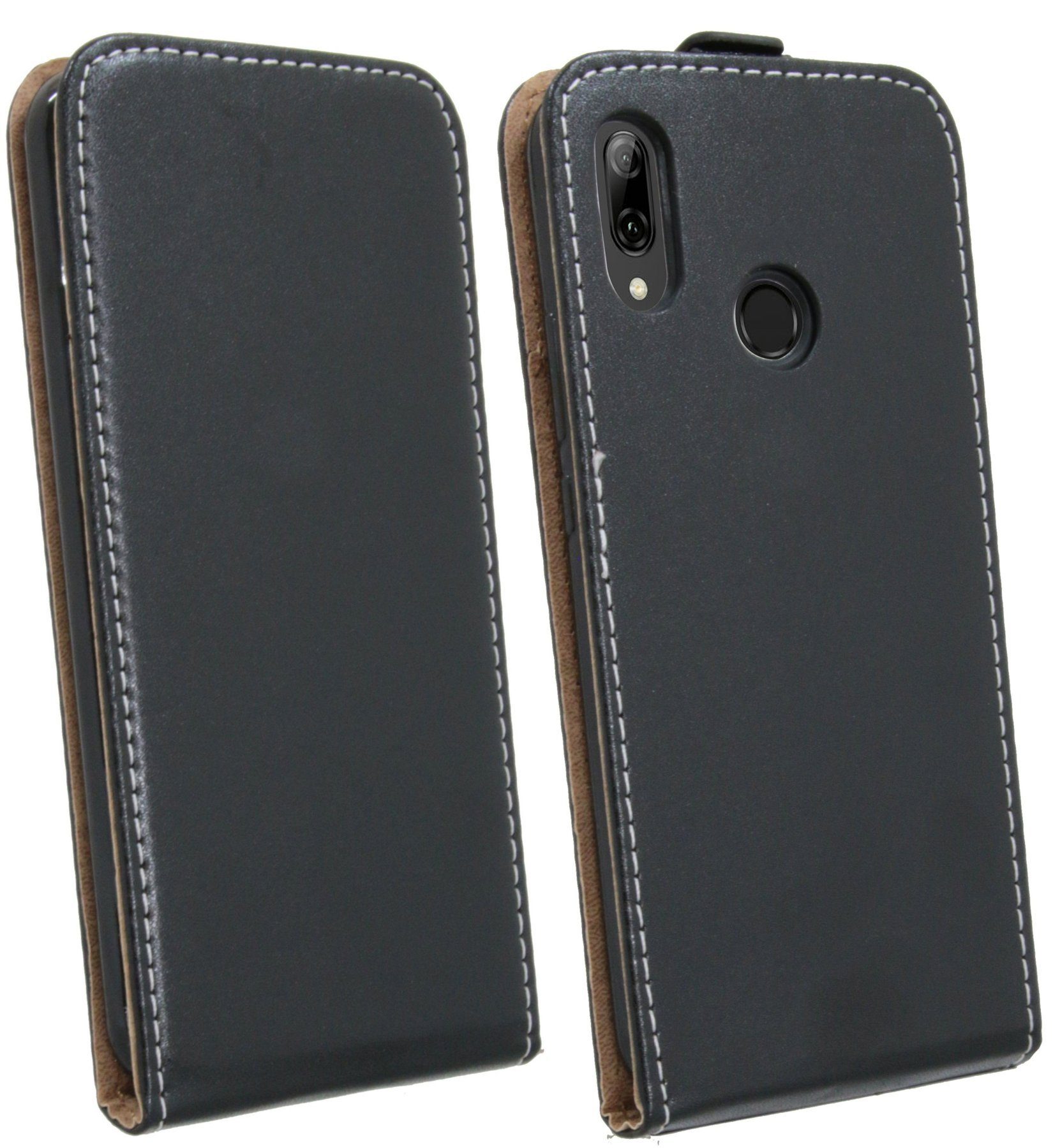 cofi1453 Handyhülle Flip Case für Honor 10 Lite, Schutzhülle Handy Flip Cover Klapptasche Schwarz