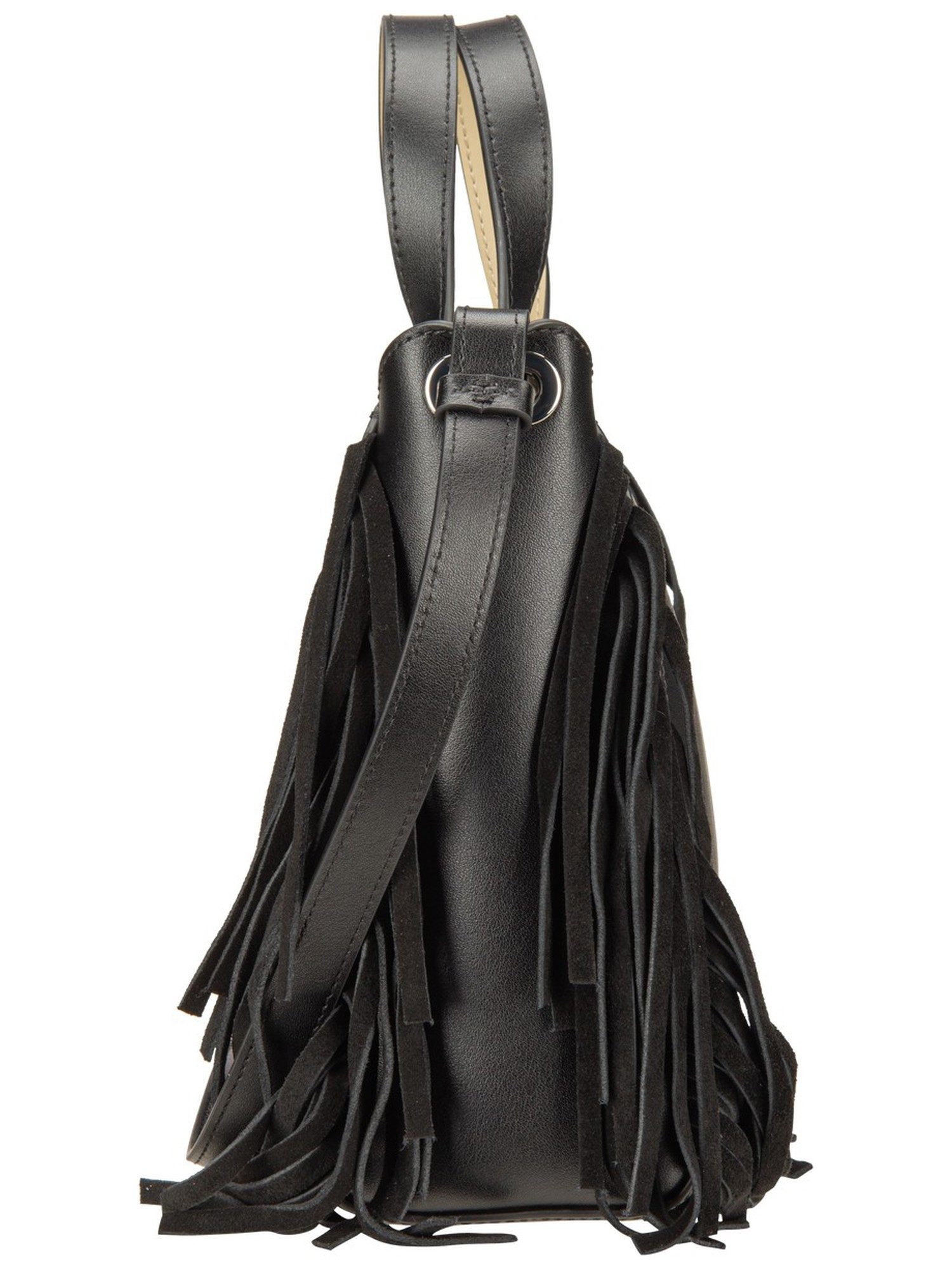 KARL LAGERFELD Handtasche K/Circle SM Zip Tote Fringes Black/Nickel, Tote Bags