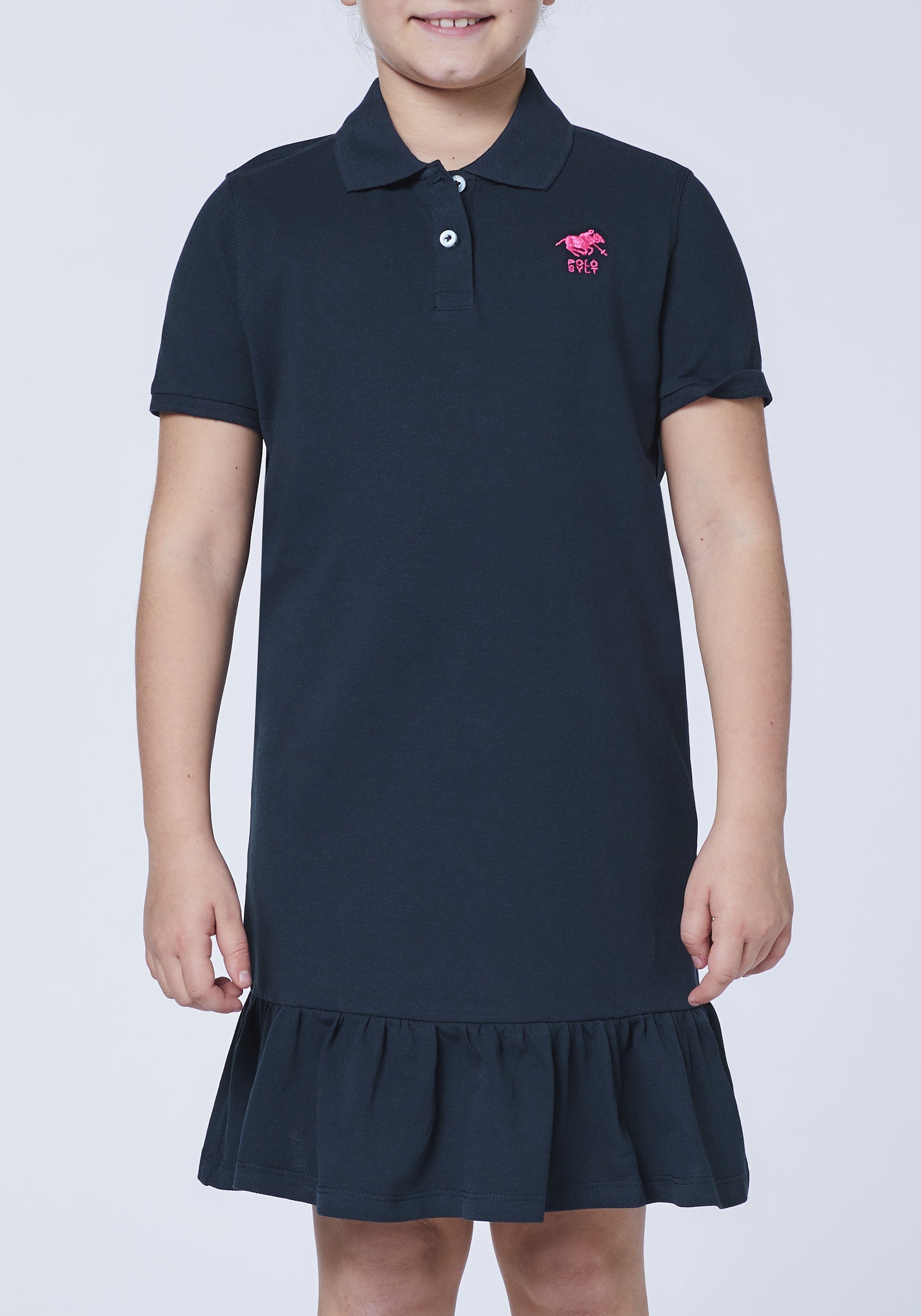 mit Sylt Polo Stickerei Sylt 19-4010 Logo Jerseykleid Polo Total Eclipse