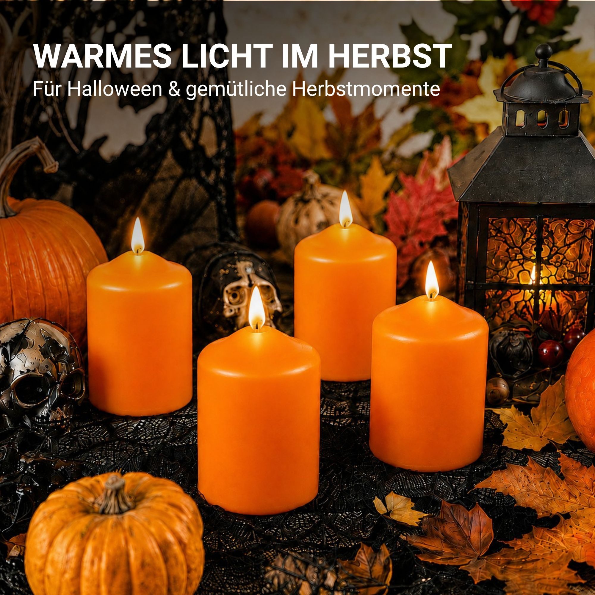 HS Candle Stumpenkerze kompakt und unparfümiert (6-tlg., Dekolicht), Ø4xH6 cm Teelichtgröße, bis zu 7h Brenndauer je Kerze, Wachsmischung