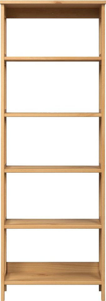 INTER-FURN Ablageregal Arona, 1-tlg., Standregal aus Massivholz, Kiefer  gewachst, B/H/T: 50 / 143 / 35 cm, tolles Design aus Echtholz für einen  originellen skandinavischen Landhausstil