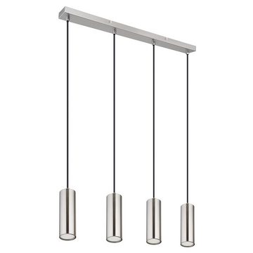 Globo LED Pendelleuchte, Leuchtmittel inklusive, Warmweiß, Pendellampe Esszimmerleuchte 4-flammig LED Metall chrom 3000K L 65cm