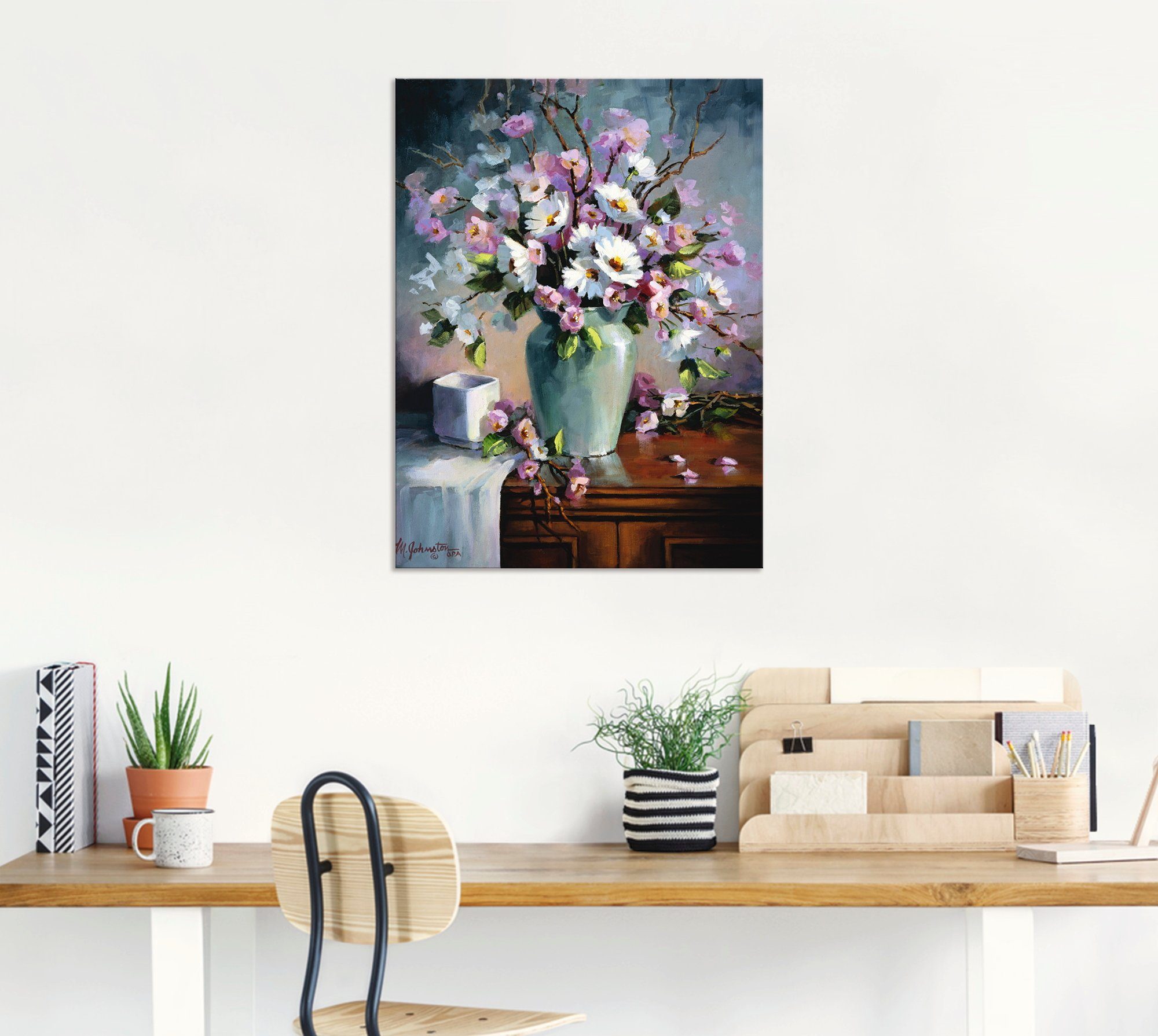 Artland Alu-Dibond-Druck Apfel und Kirchblüten, Arrangements (1 St), für Innen- und Außenbereich geeignet, Outdoorbild