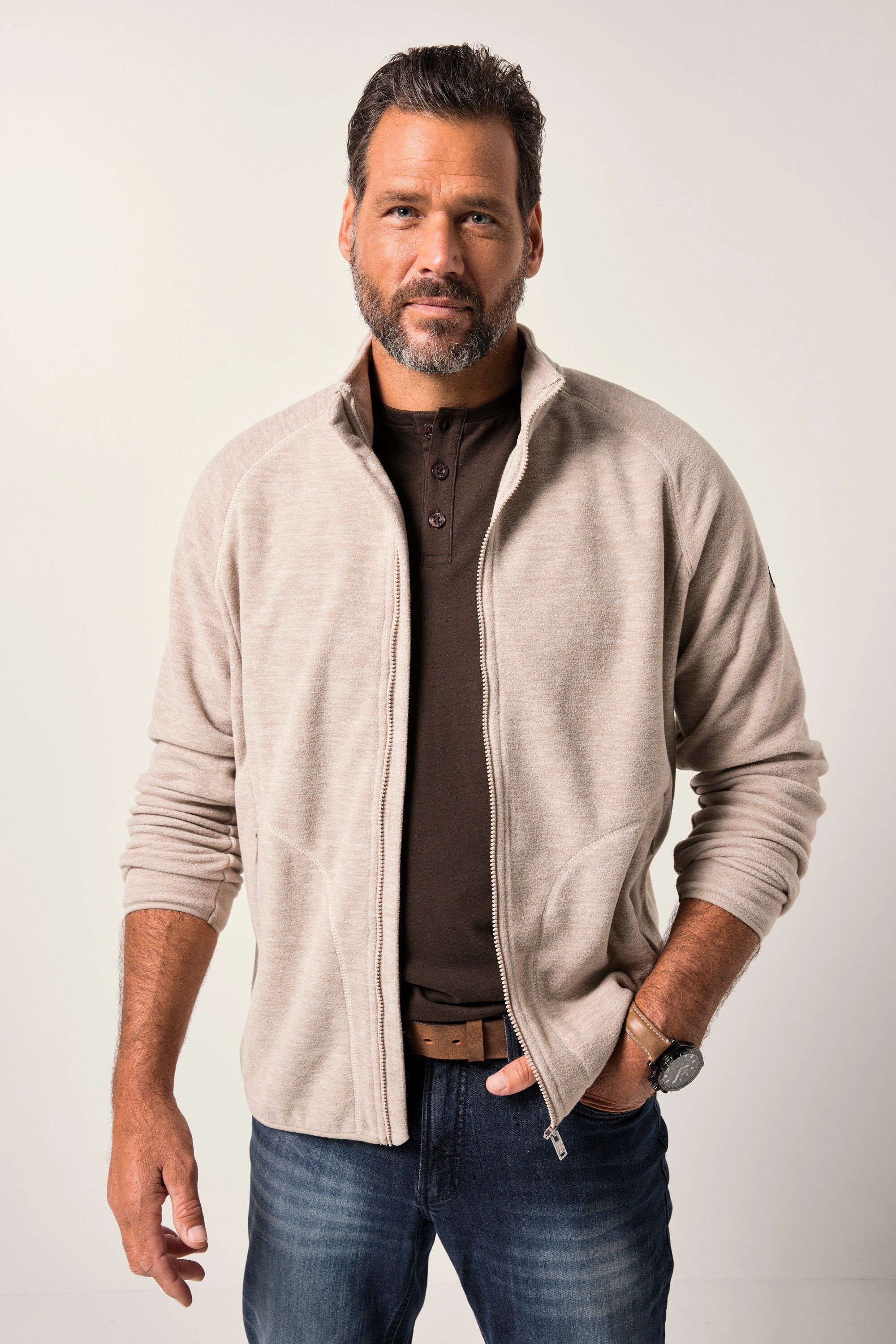 JP1880 Fleecejacke JP1880 Fleecejacke Stehkragen Zipp-Pockets günstig online kaufen