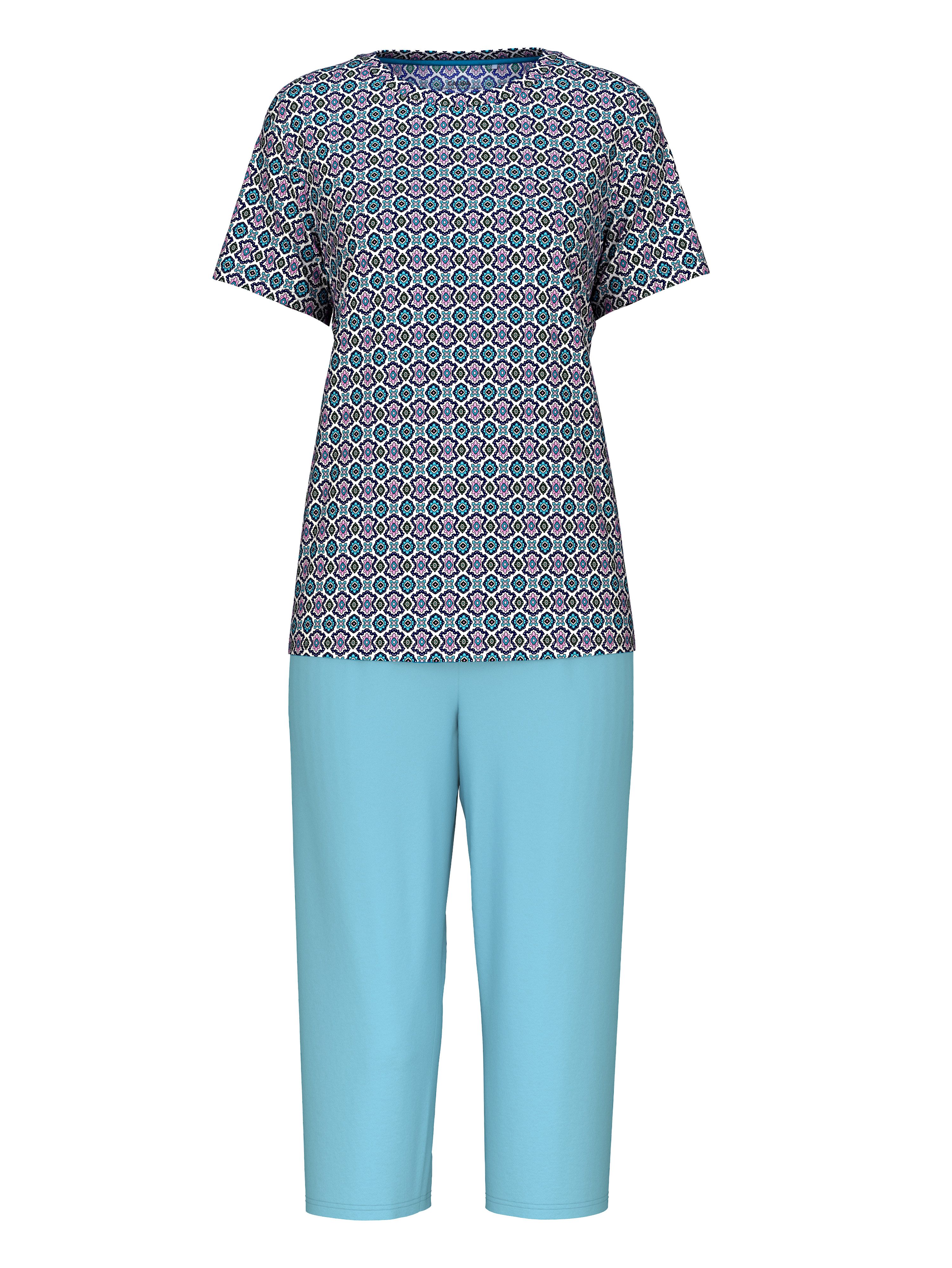CALIDA Capri-Pyjama Spring Nights (2 tlg) Rundhals, Kurzarm, Loose Fit, Pur günstig online kaufen