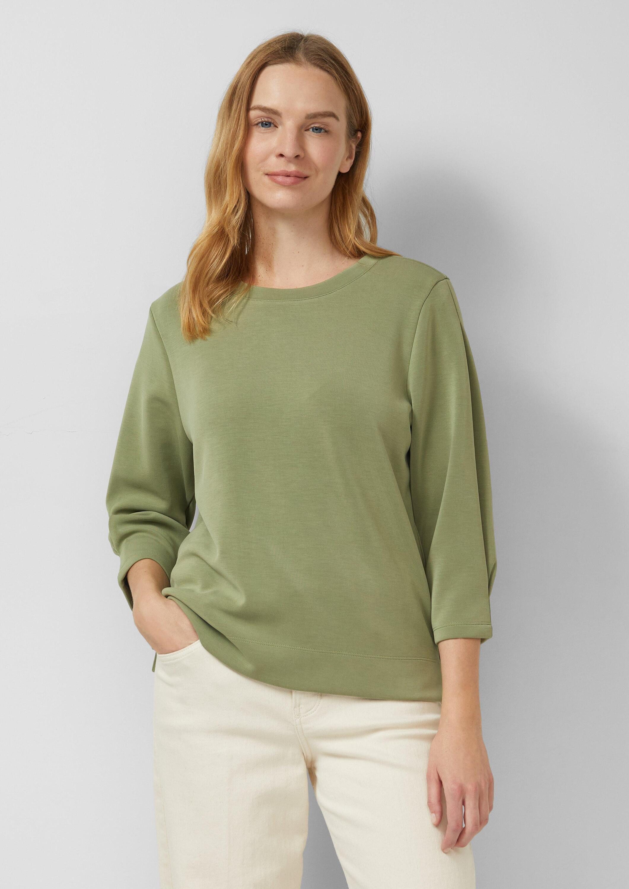 s.Oliver 3/4 Arm-Pullover Sweatshirt Sweatshirt aus Scuba mit 3/4-Arm