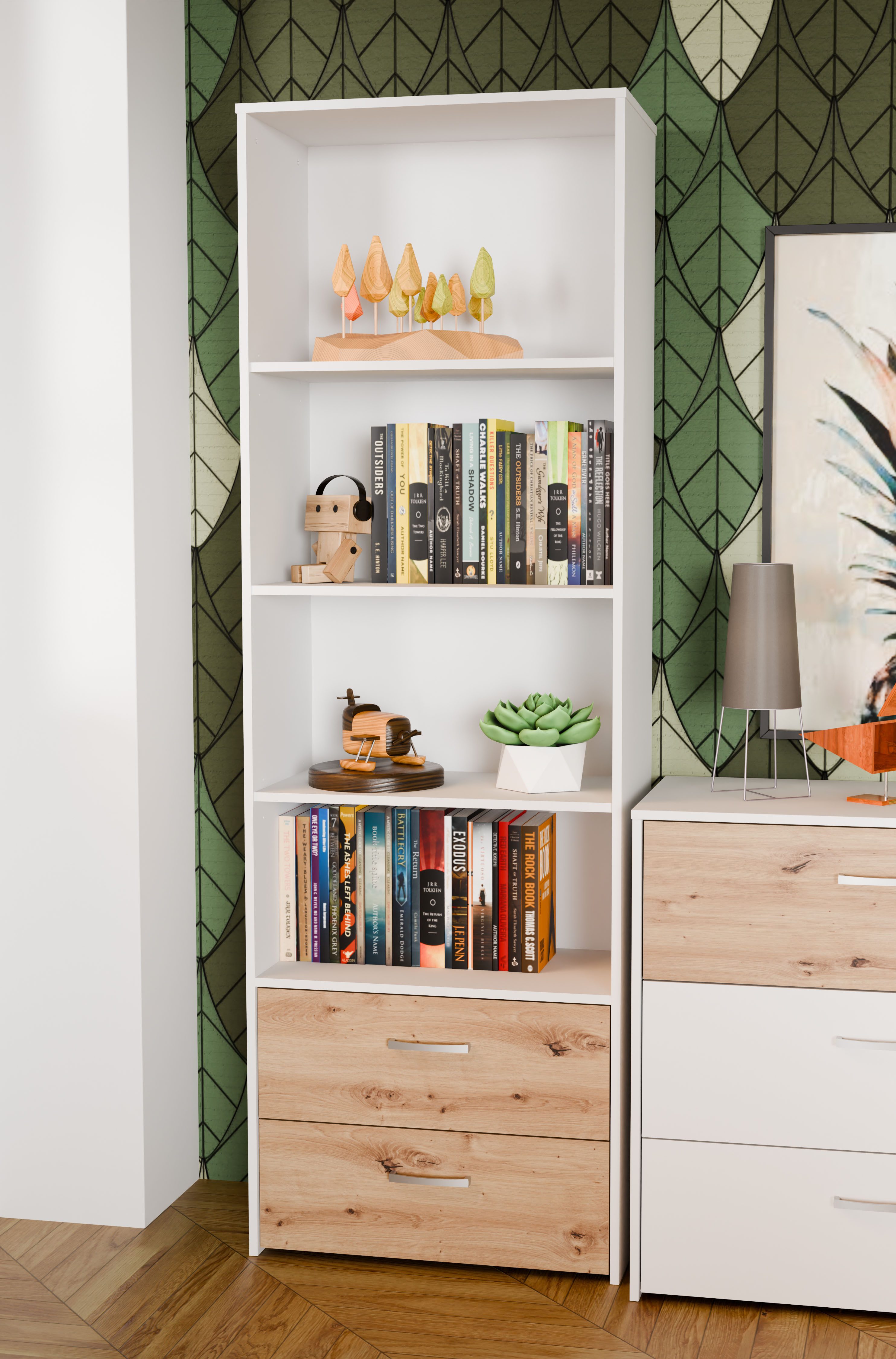 FORTE Mehrzweckregal Culgoa, Regal, Stauraum, 2 Schubkästen, vielseitig verwendbar