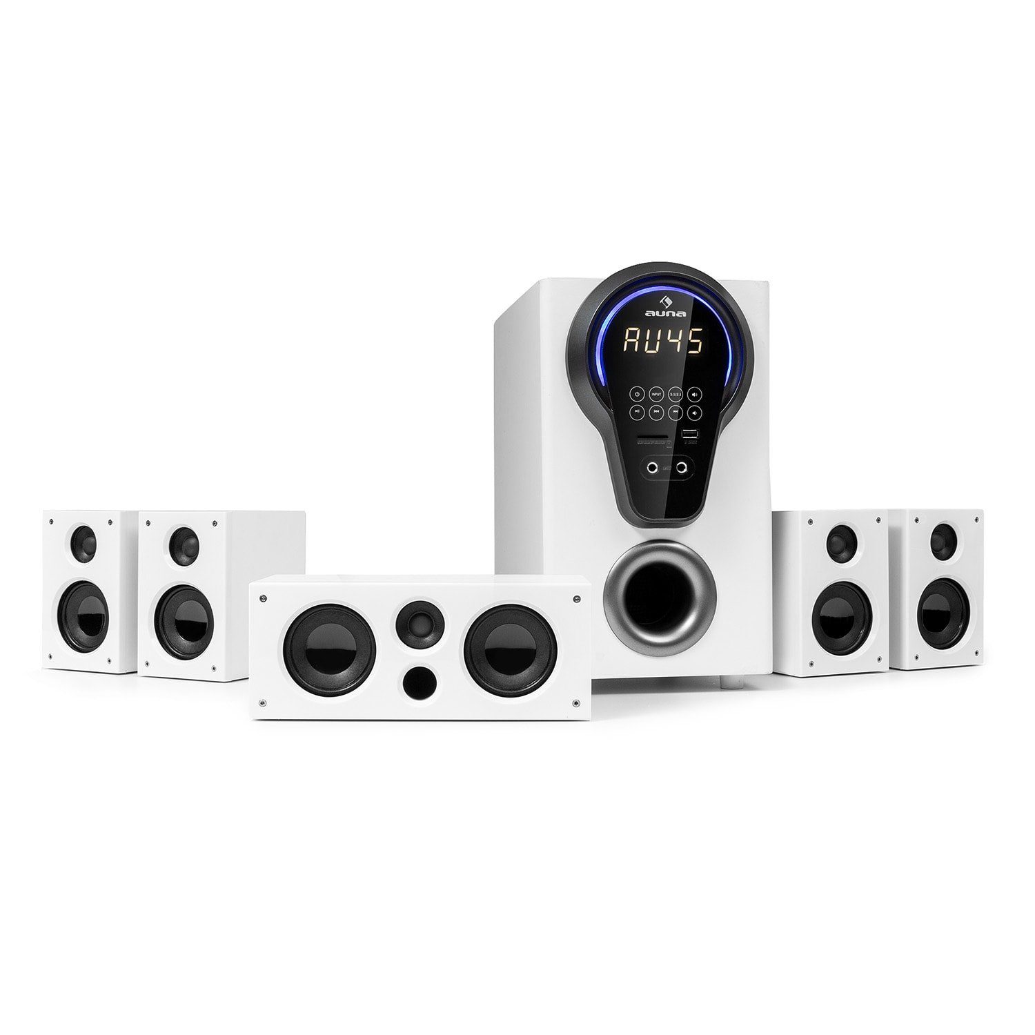 Auna Areal 525 DG 5.1-Surround-System 5.1 Lautsprecher System (Bluetooth) Weiß