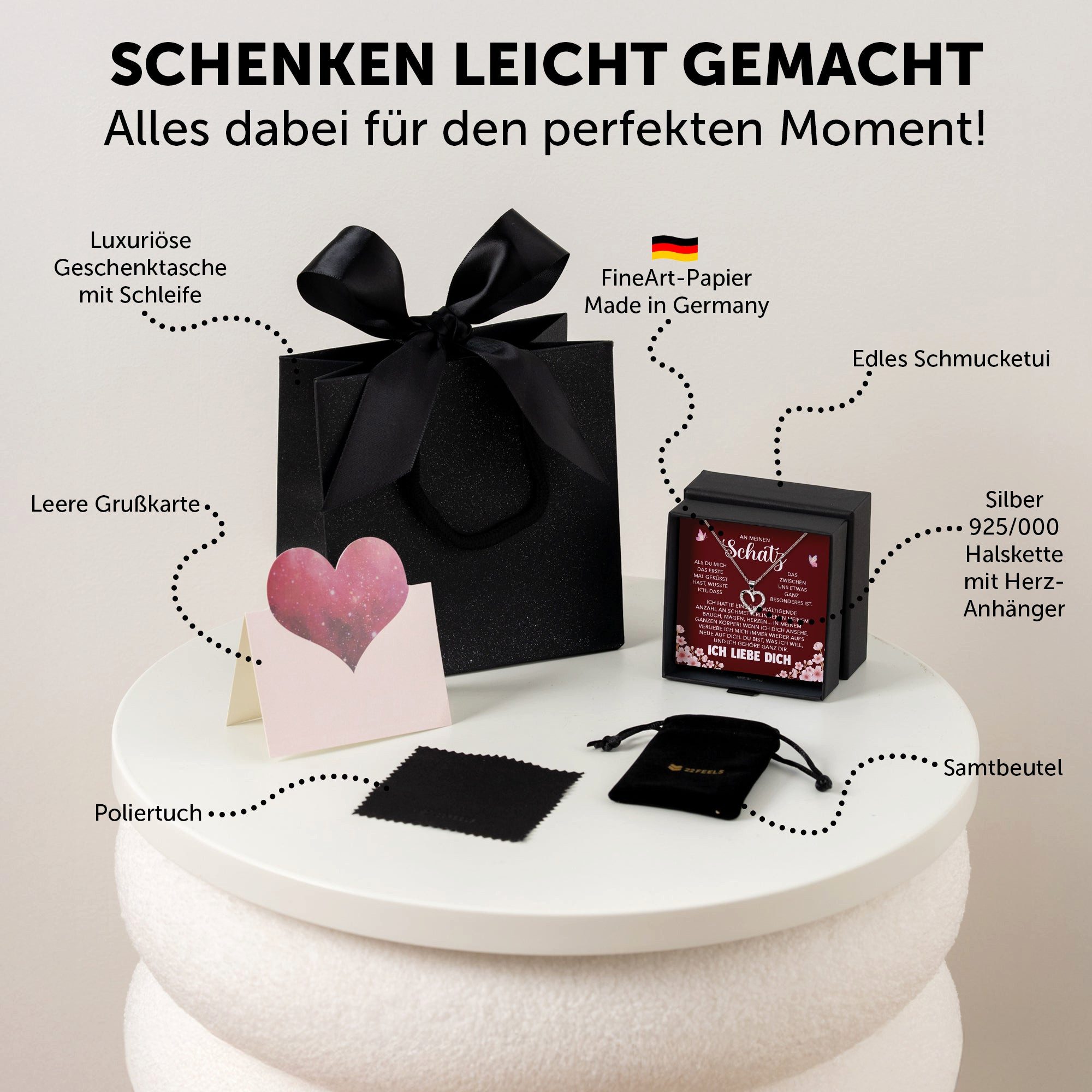 22Feels Schmuckset An Meinen Schatz Ich Liebe Dich Kette Frauen Geschenk He günstig online kaufen