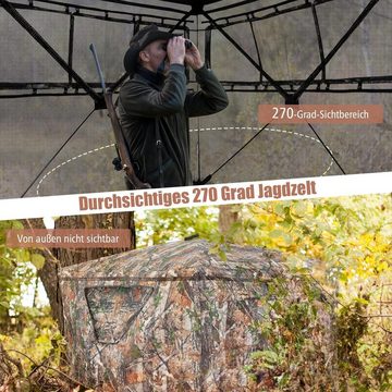 KOMFOTTEU Angelzelt Jagdzelt, Personen: 3, mit 270 Grad Einwegsicht, tragbares Pop up Zelt