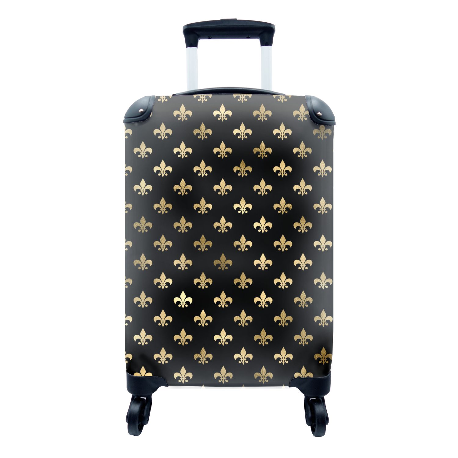 MuchoWow Handgepäckkoffer Muster - Königlich - Gold, 4 Rollen, Reisetasche mit rollen, Handgepäck für Ferien, Trolley, Reisekoffer