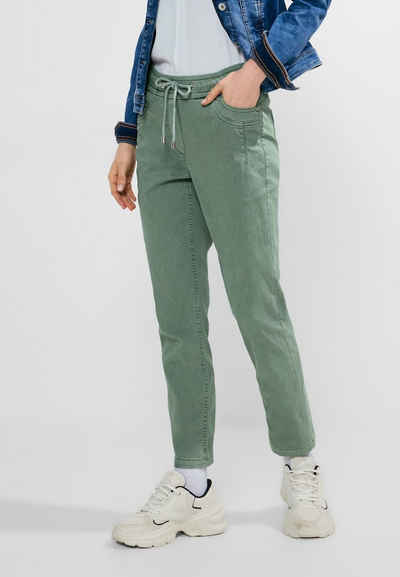 Cecil Jogg Pants Cecil Casual Fit Joggpants in Raw Salvia Green (1-tlg) Tunnelzugbändchen