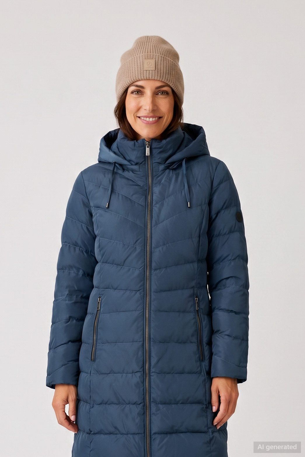 Barbara Lebek Steppmantel warmer Wintermantel Damen mit abnehmbarer Kapuze