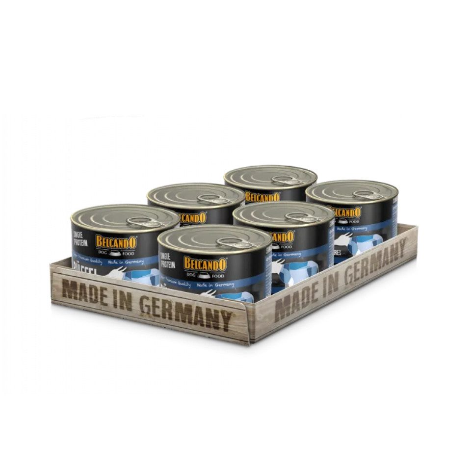 Belcando Single Protein Büffel - hochwertiges, sortenreines Nassfutter 6x200g, Nassfutter für: Hunde
