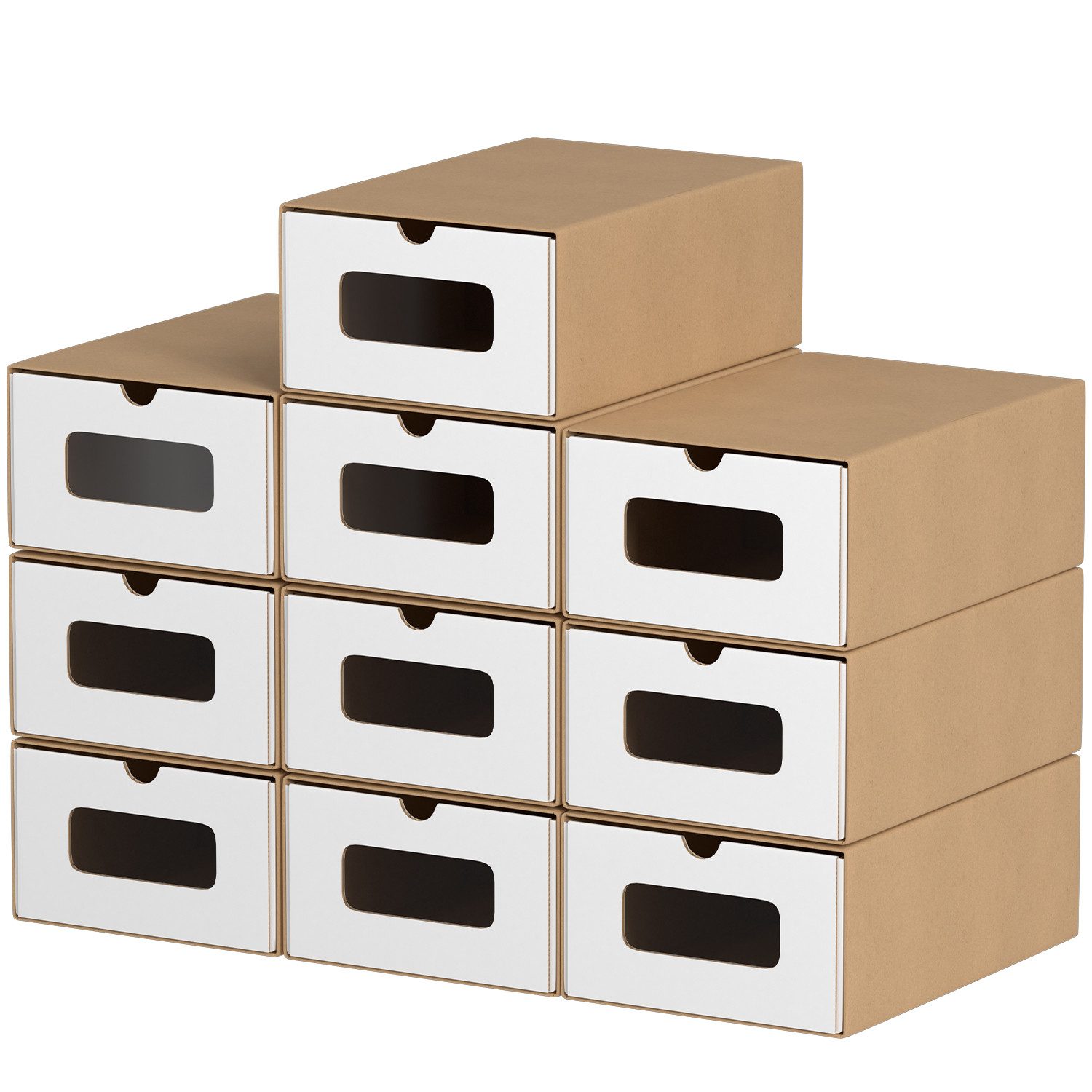 Clanmacy Schuhbox 10/20X Schuhboxen Boxen stapelbar mit Sichtfenster Schuhe Spielzeug (20 St)
