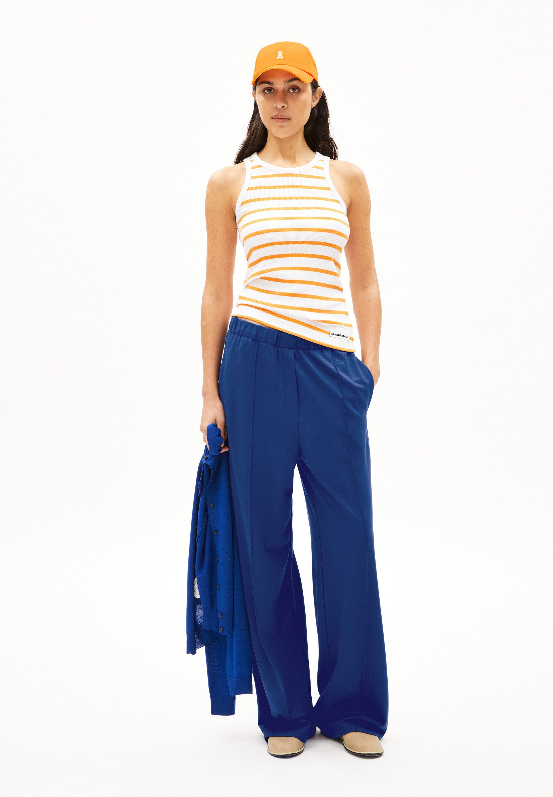 Armedangels Shirttop KANITAA STRIPES Ripp-Top aus Bio-Baumwoll Mix (Fitted) günstig online kaufen