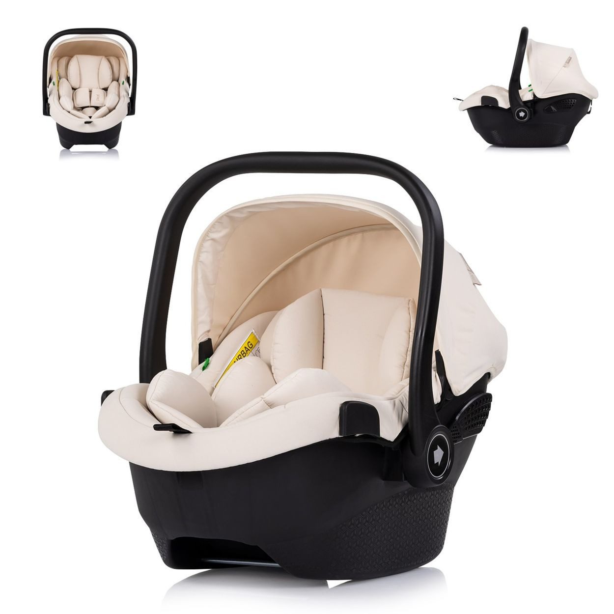 Chipolino Babyschale Babyschale Pearl i-Size, ab: 0, bis: 1.25, (40-85cm) Sonnendach 3-Punkt-Gurt Kopfstütze