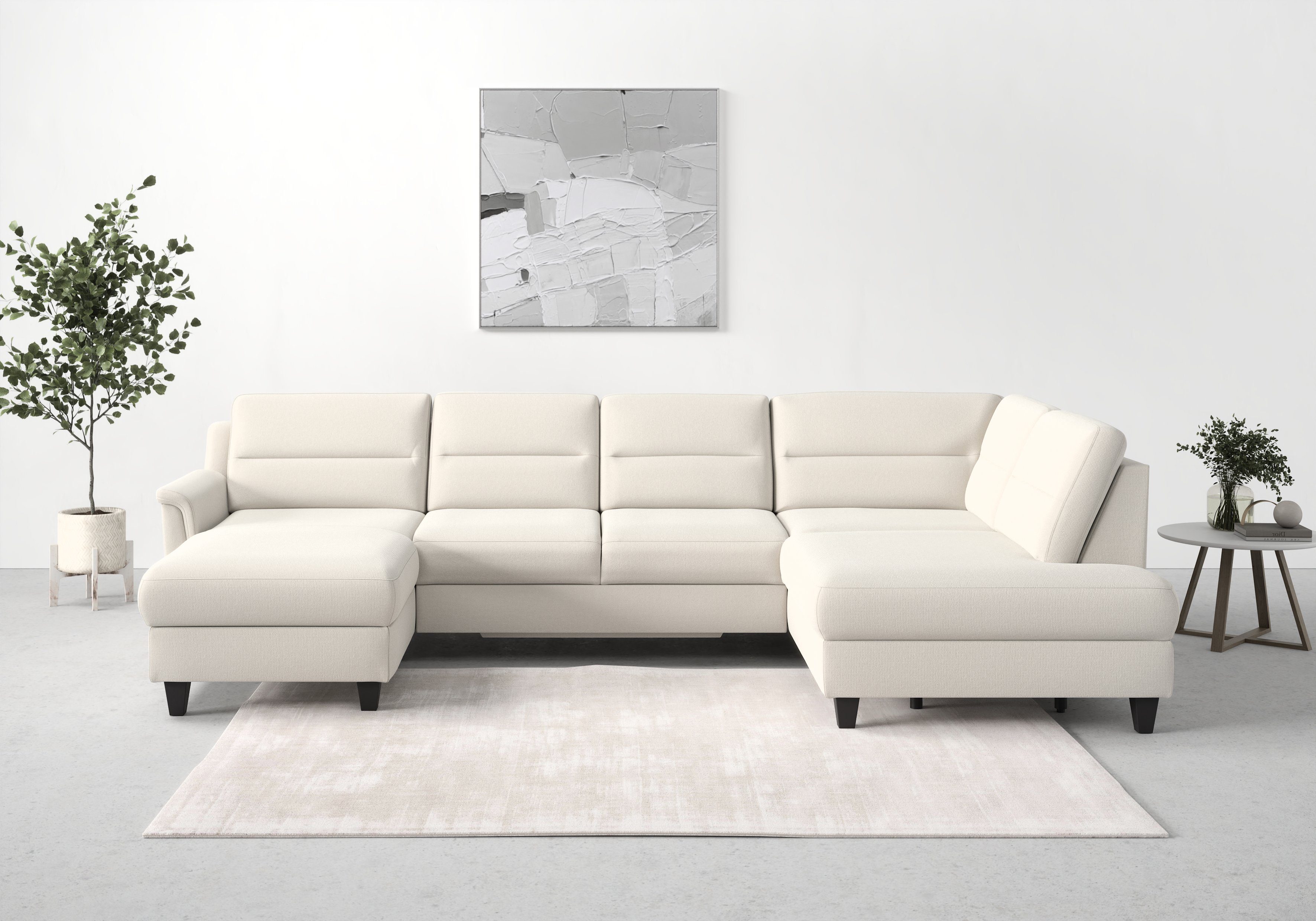 sit&more Wohnlandschaft Farö U-Form, inklusive Federkern, wahlweise mit Schlaffunktion und Bettkasten