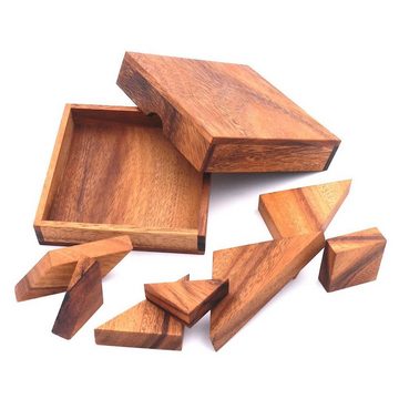 ROMBOL Denkspiele Spiel, Legespiel Tangram - das älteste und variantenreichste Legespiel der Welt, Holzspiel