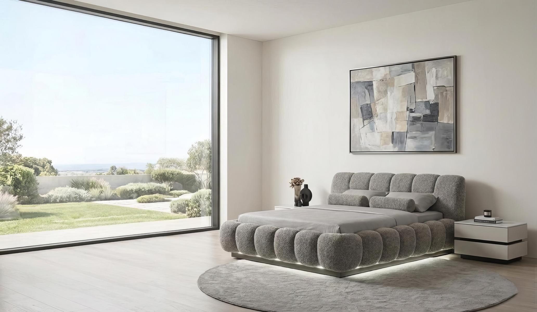JVmoebel Nachttisch Nachttisch Modern Grau Edel Luxus Design Nachtschrank Nachtkonsole, Made in Europa